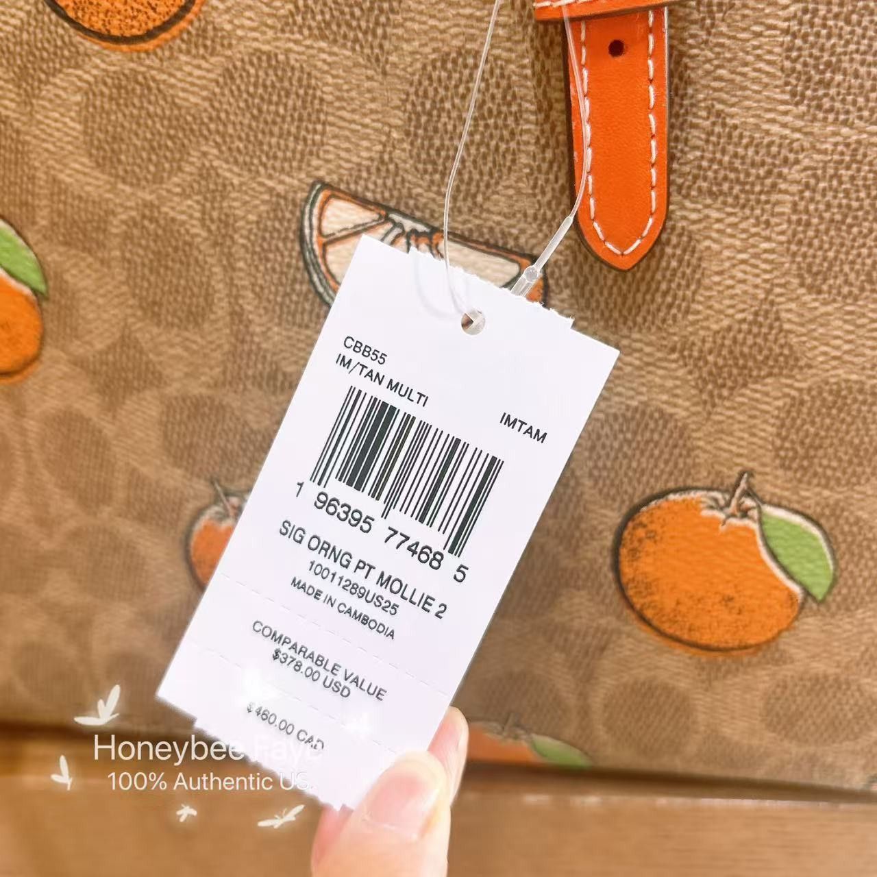 Coach Mollie Tote Bag 25 With Orange Print CBB55 Size ONE SIZE - 5 Thumbnail