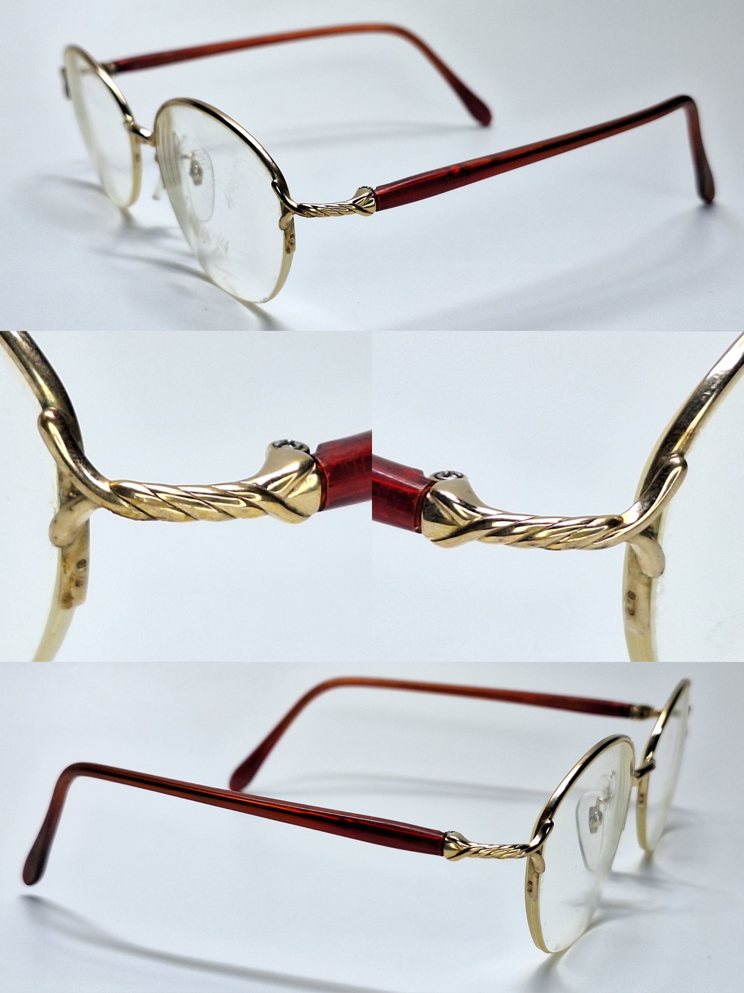 Burberry Burberry 475 Gold Pure Titanium Semi-Rimless Eyeglass Size ONE SIZE - 3 Thumbnail