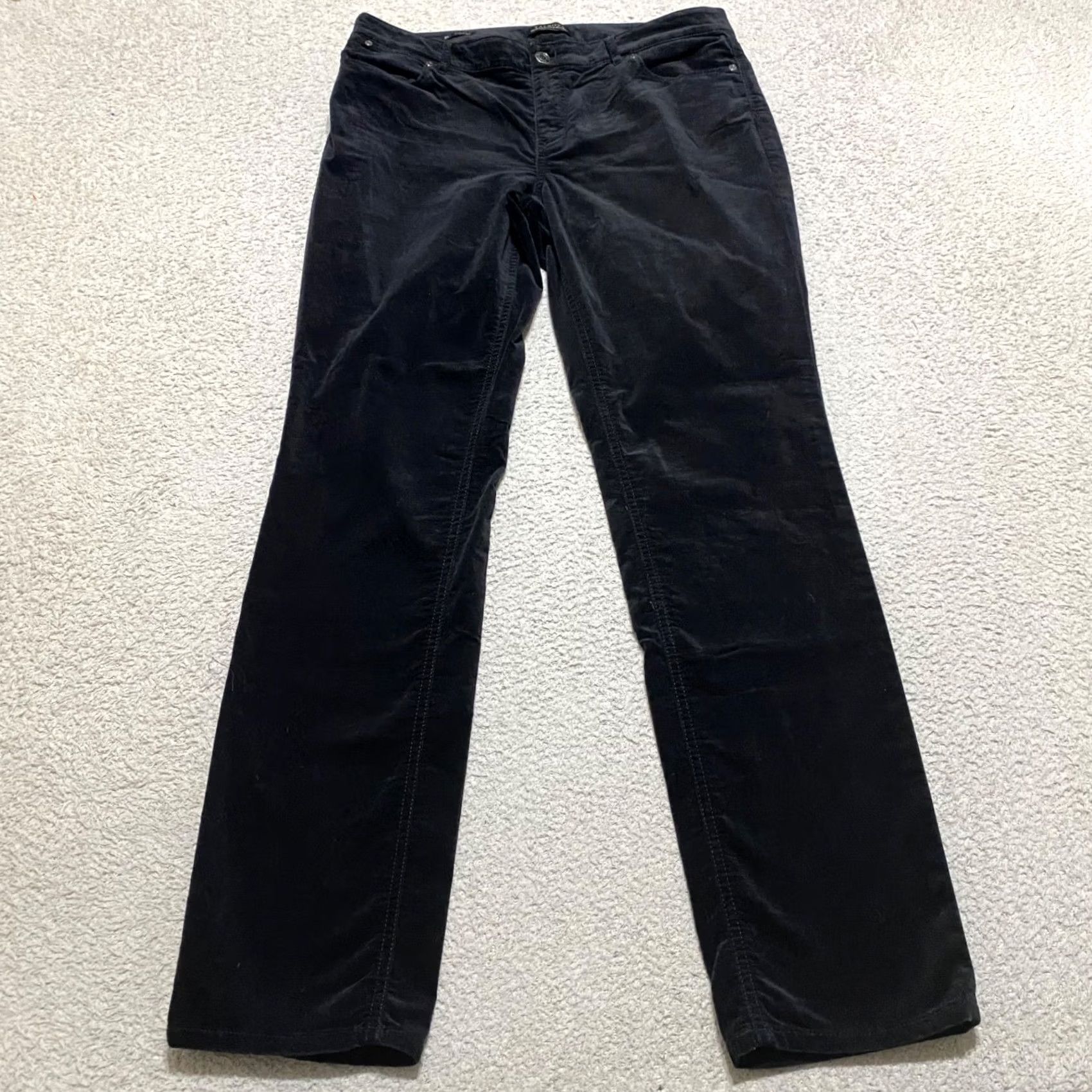 Talbots Talbots Womens Jeans Black Velvet Straight High Rise Dark Wash Size 10 Size 24" / US 00 / IT 34 - 2 Thumbnail