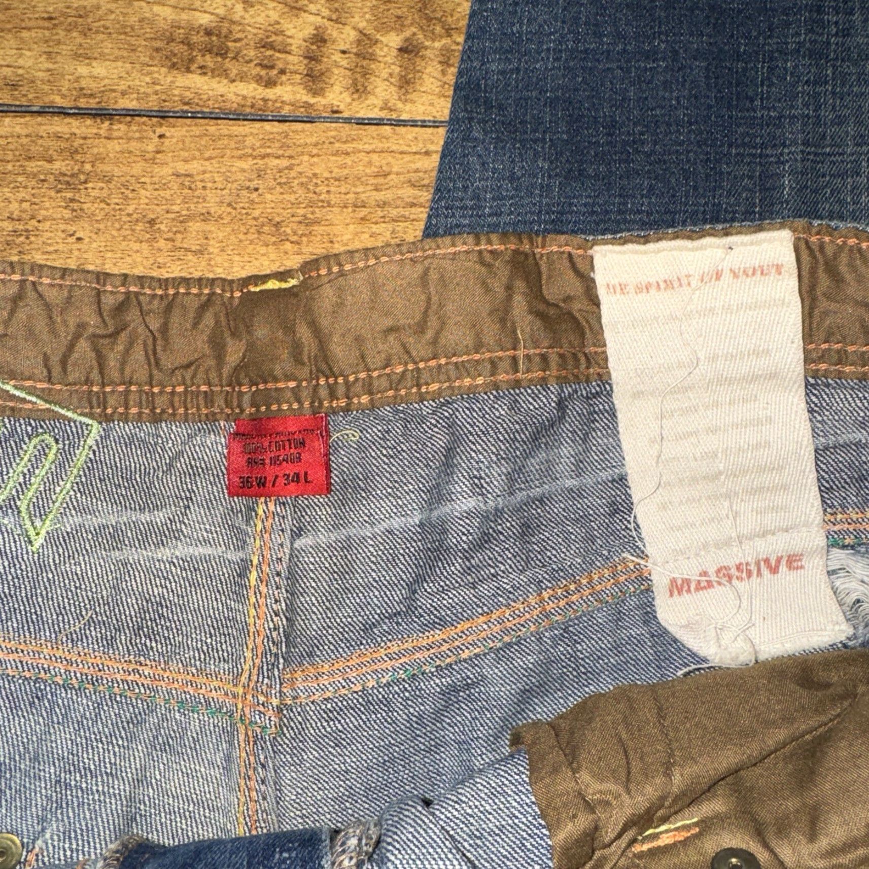 Denime VINTAGE Massive Jeans Men 38 30 Blue Denim Embroidered Straight Size US 38 / EU 54 - 7 Thumbnail