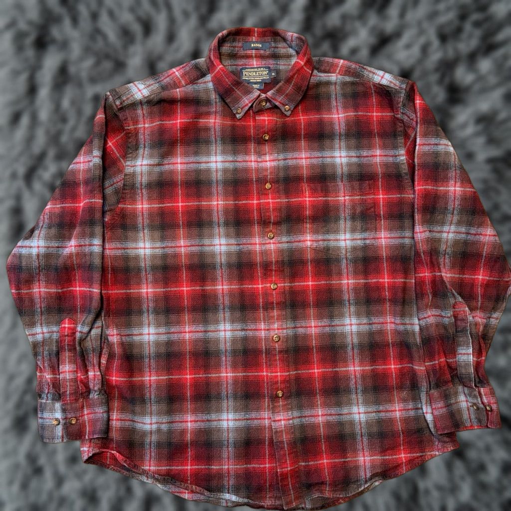 Buck Mason Buck Mason Mens XL Plaid Flannel Long Sleeve Button Shirt Red Size US XL / EU 56 / 4 - 1 Thumbnail