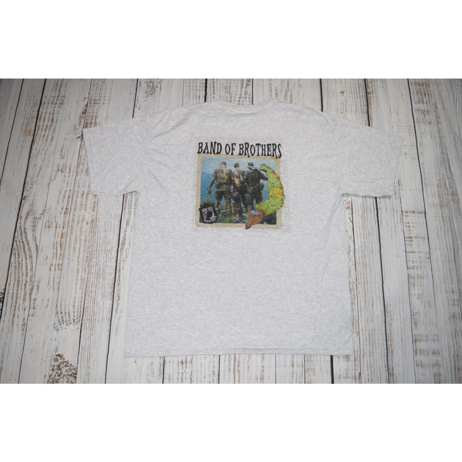 Gildan VTG Vietnam Veterans Band of Brothers Gildan T-Shirt Men XL Grey Graphic 60s 70s Military US—Preshrunk Dry Blend Size US XL / EU 56 / 4 - 5 Thumbnail