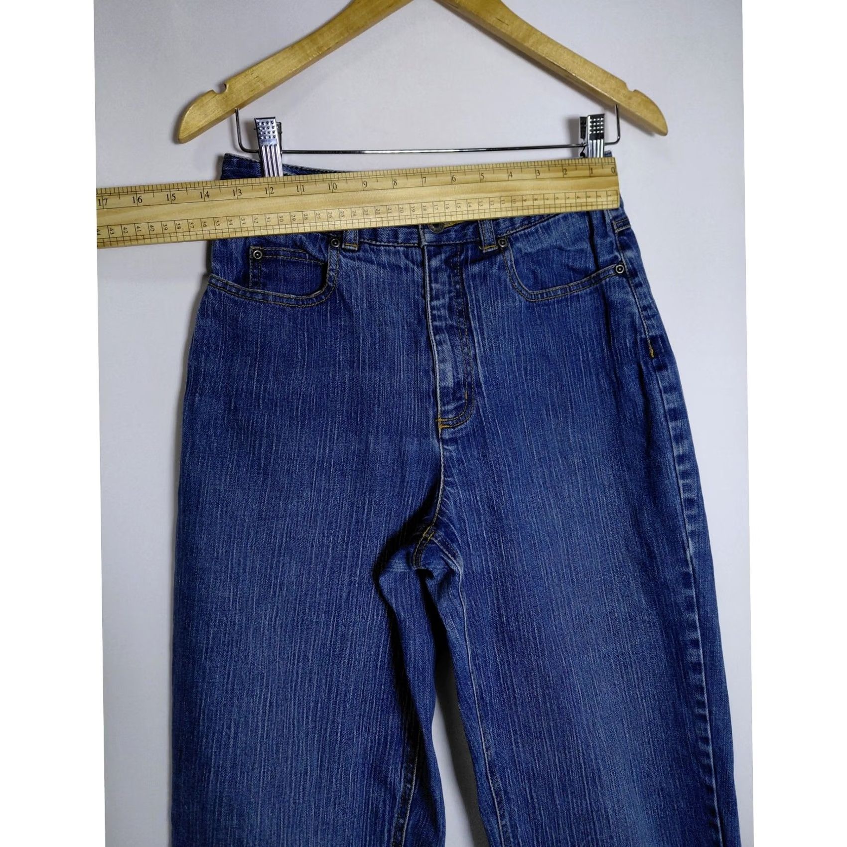 Talbots Talbots Jeans Blue Solid Regular Women Size 6 Stretch Denim Cotton 100% Zipper Straight Vintage? Size 28" / US 6 / IT 42 - 6 Thumbnail