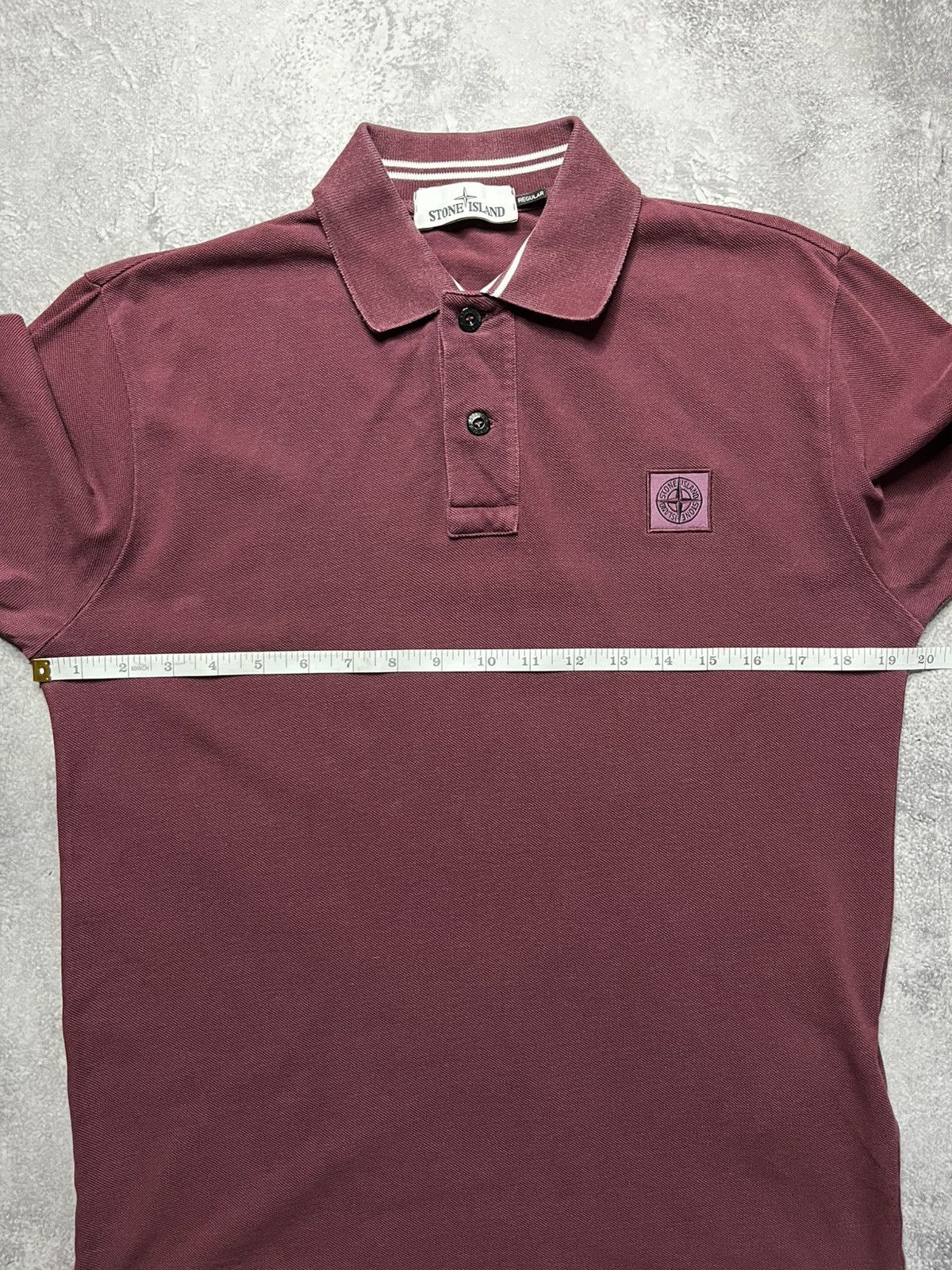 Stone Island Stone Island Long Sleeve Polo Patch Program Burgundy Men’s S Size US S / EU 44-46 / 1 - 18 Thumbnail