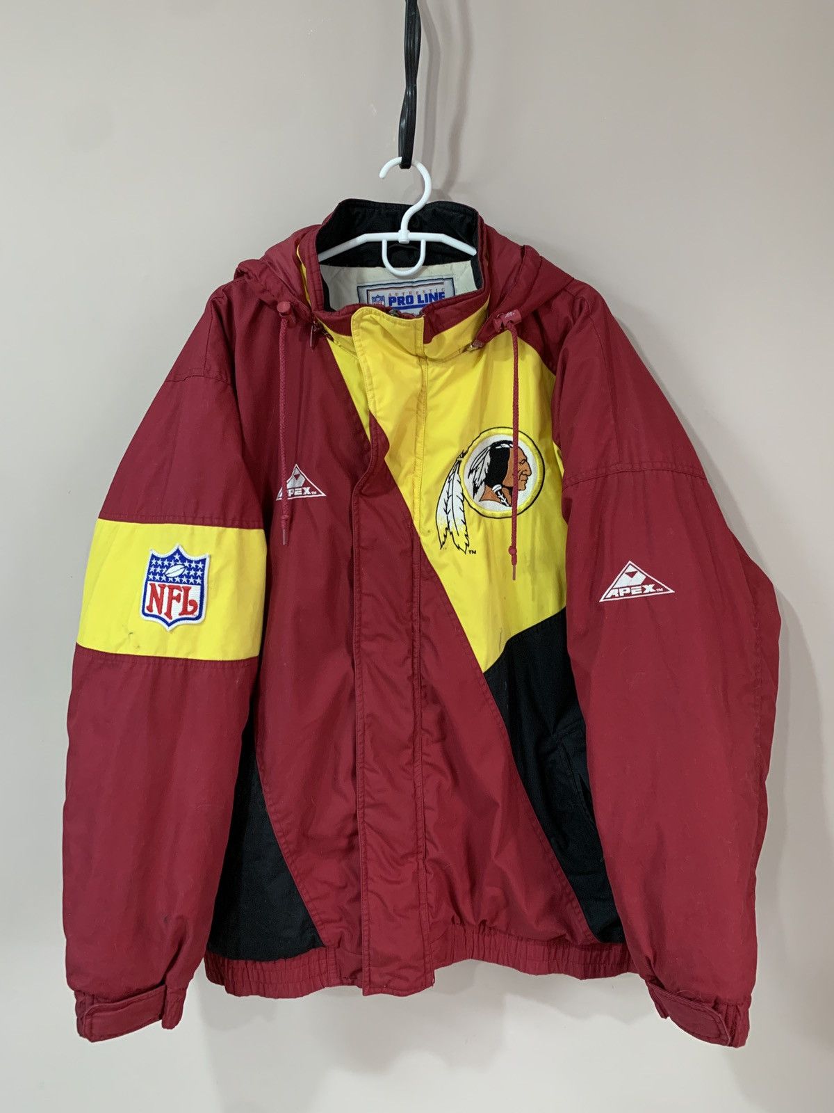 Apex Washington Redskins Apex One Bomber Jacket 90x Vintage NFL Size US XL / EU 56 / 4 - 2 Thumbnail