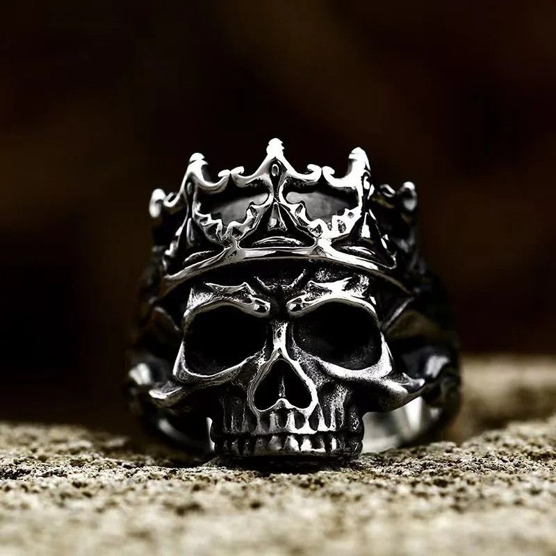 Japanese Brand × Jewelry × Vintage Retro Crown Skull Ring Size ONE SIZE - 3 Thumbnail