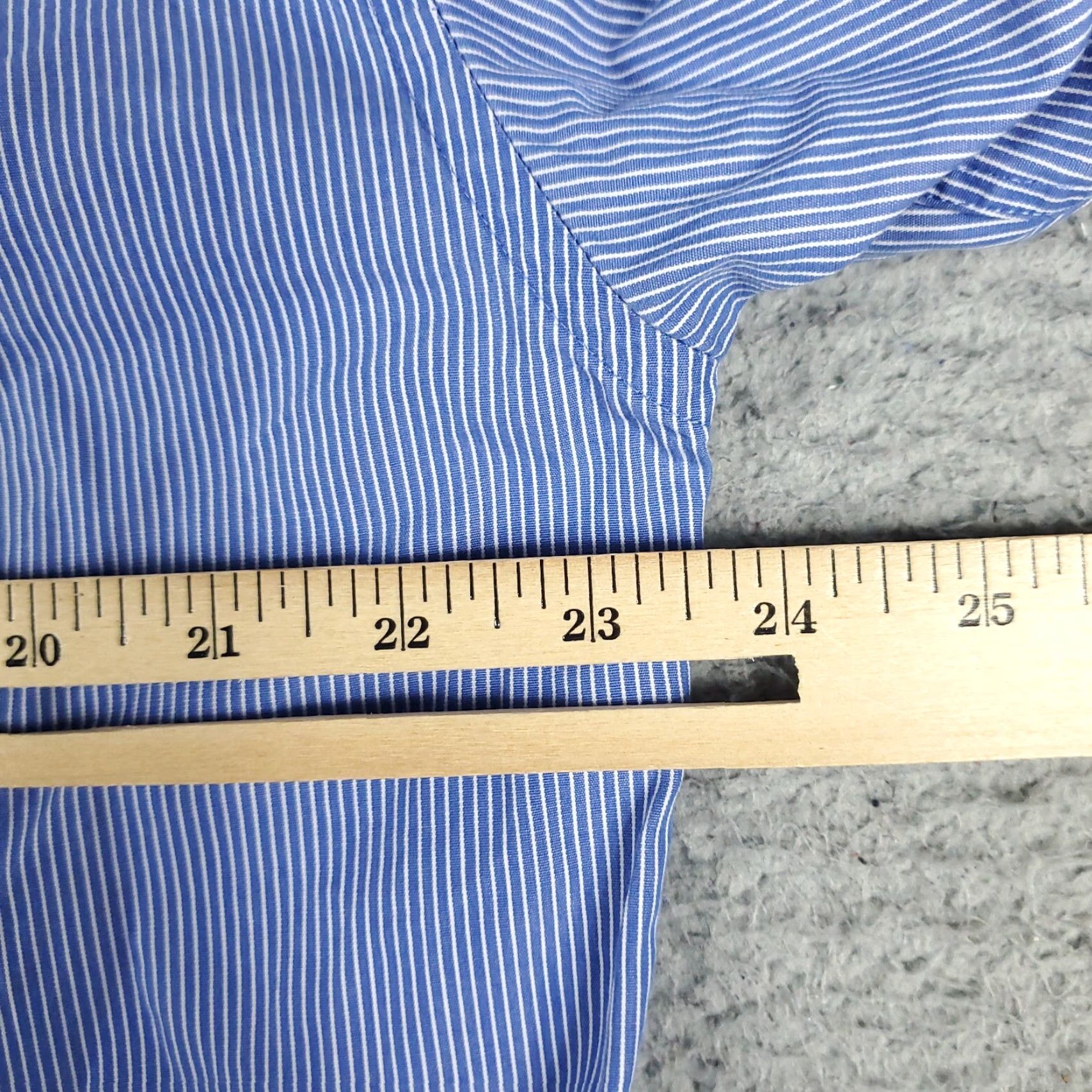 Tommy Hilfiger Tommy Hilfiger Shirt Mens 16 Blue Striped Dress Button Up Long Sleeve Size 42R - 7 Thumbnail