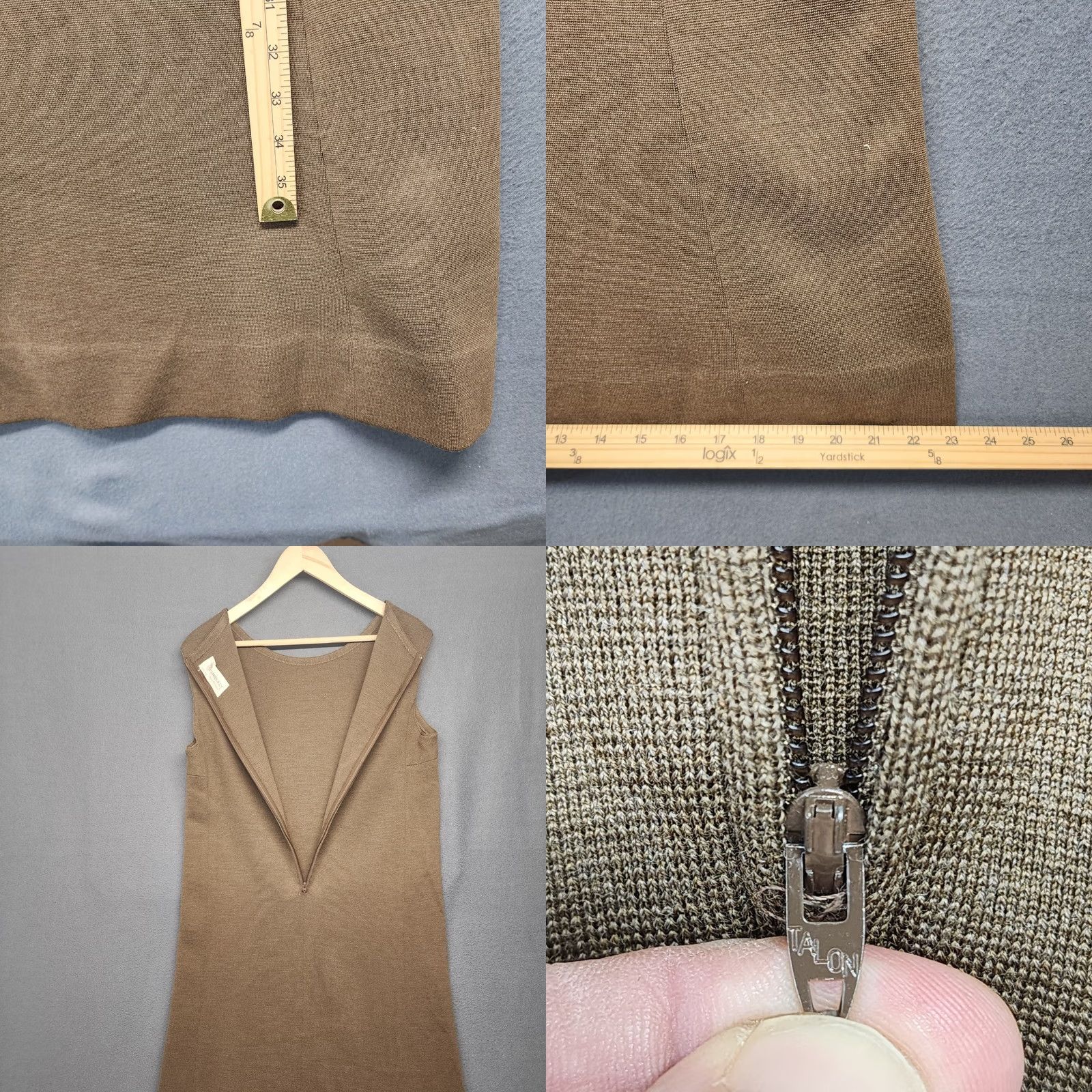 Vintage VINTAGE Kimberly Dress and Jacket Set Brown 100% Wool Union Made Classic Secretary/Geek Dress Suit M US Womens) Size M / US 6-8 / IT 42-44 - 9 Thumbnail