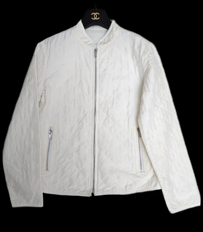 Dior Dior White Silk Checkered Women's Jacket 0089 Size S / US 4 / IT 40 - 1 Thumbnail