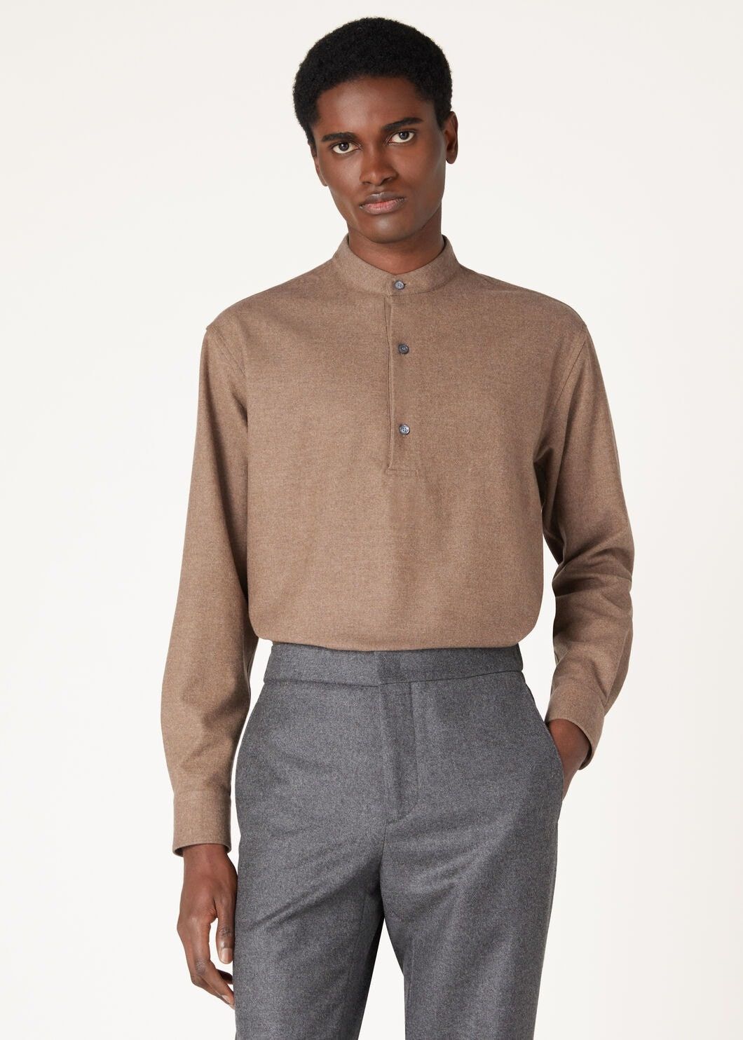 Loro Piana o1w1db10725 FAO7158 Elia Polo Shirt in Light Brown Size US XL / EU 56 / 4 - 4 Thumbnail