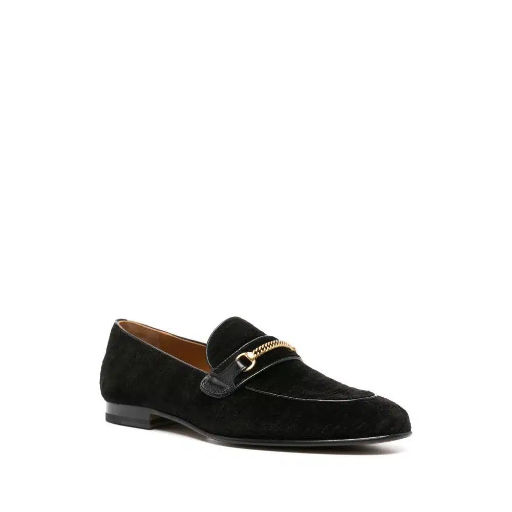 Tom Ford o1loc1c0425 J1482 Velvet Liam Chain Loafers in Black Size US 13 / EU 46 - 2 Thumbnail