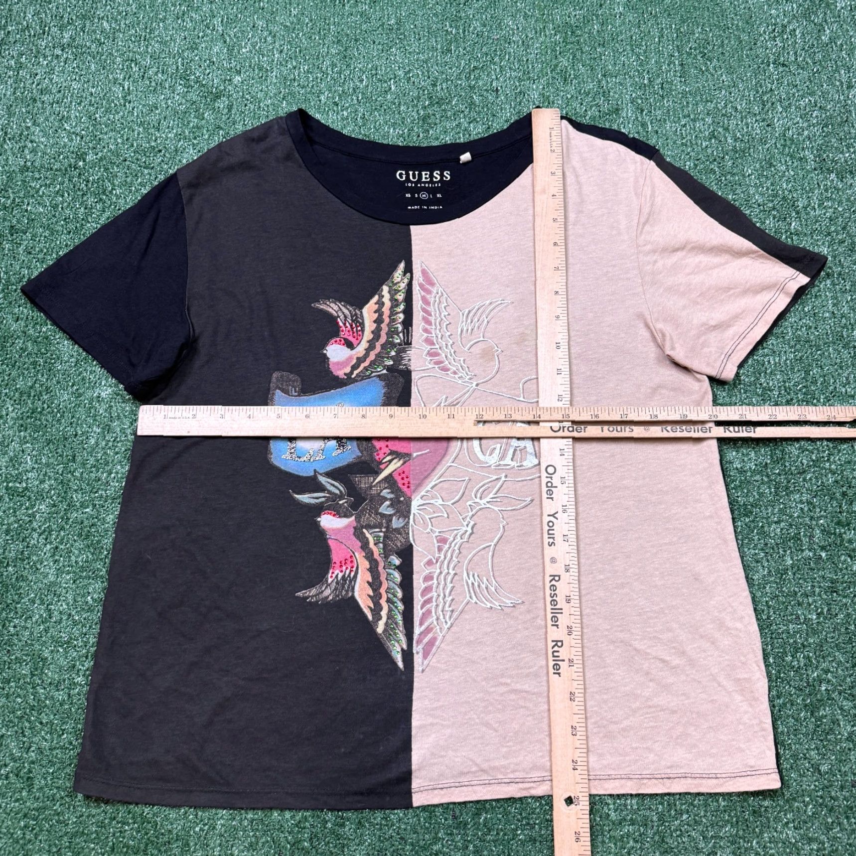 Guess GUESS T Shirt Womens Size M Brown Black Cropped Short Sleeve Crew Neck Basic Cotton Vintage No Size M / US 6-8 / IT 42-44 - 5 Thumbnail