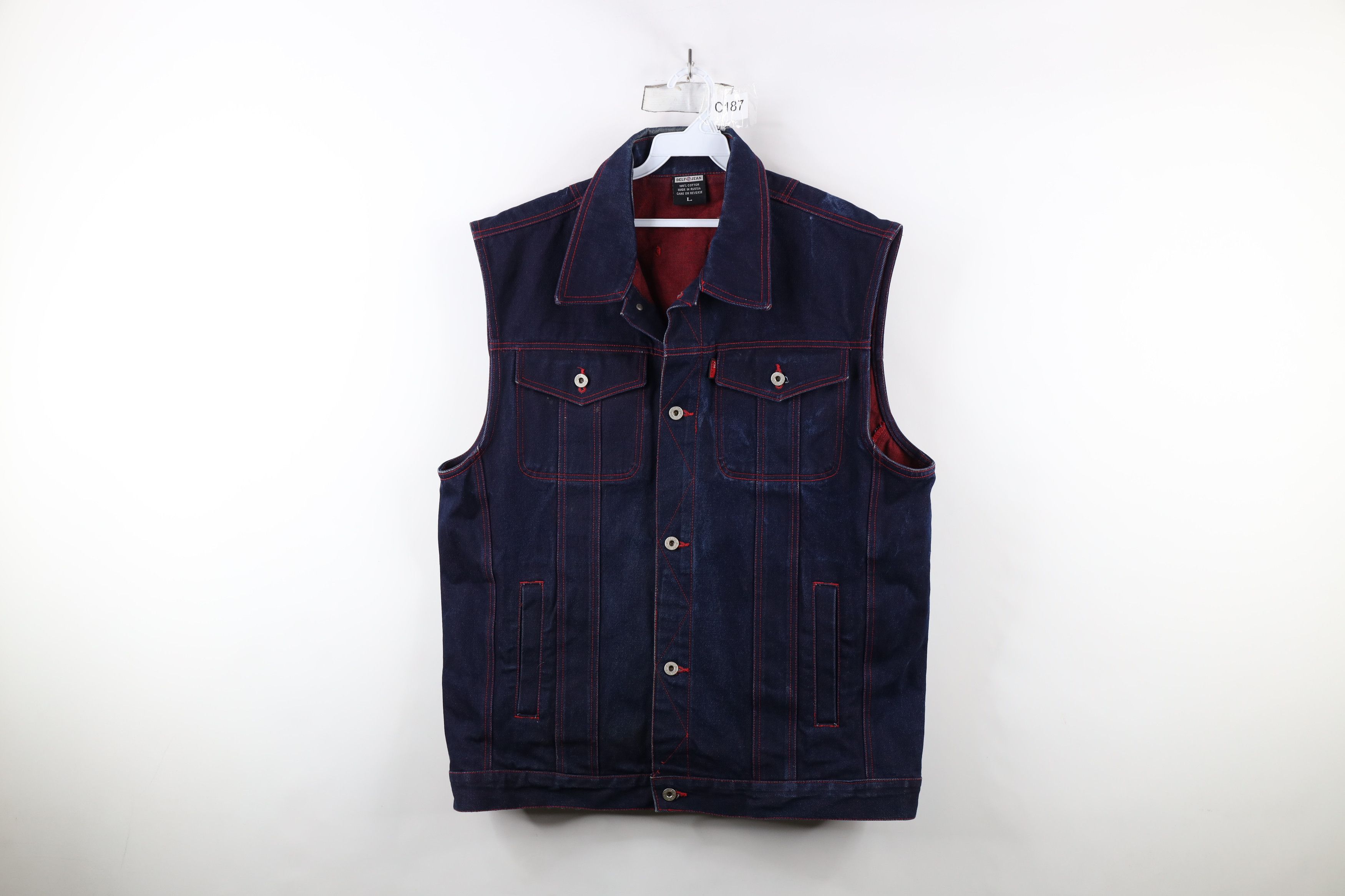 Vintage Vintage 90s Y2K Streetwear Denim Jean Trucker Vest Jacket Size US L / EU 52-54 / 3 - 1 Thumbnail