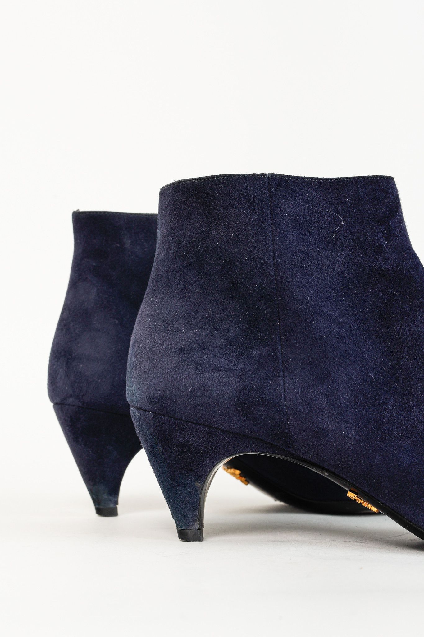 Prada Prada Blue Suede Tapered Heel Booties Size US 8 / IT 38 - 7 Thumbnail