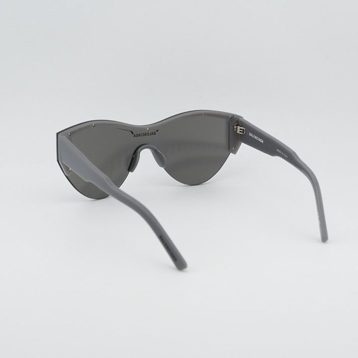Balenciaga Balenciaga BB0004S 012 Semi Rim Sunglasses Grey Shield Frame Size ONE SIZE - 5 Thumbnail