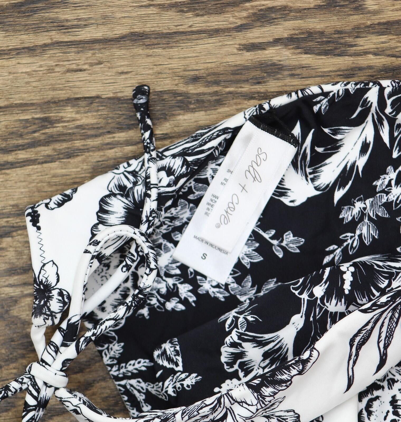 Other Nwt Salt + Cove Side-tie Bikini Swim Bottom Black / White S Size ONE SIZE - 4 Thumbnail