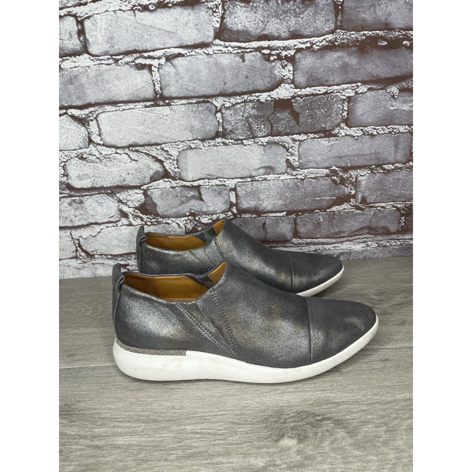 Johnston & Murphy Johnston & Murphy Tru Foam Dakota Silver Leather Sneakers Sh Size US 8 / IT 38 - 14 Thumbnail