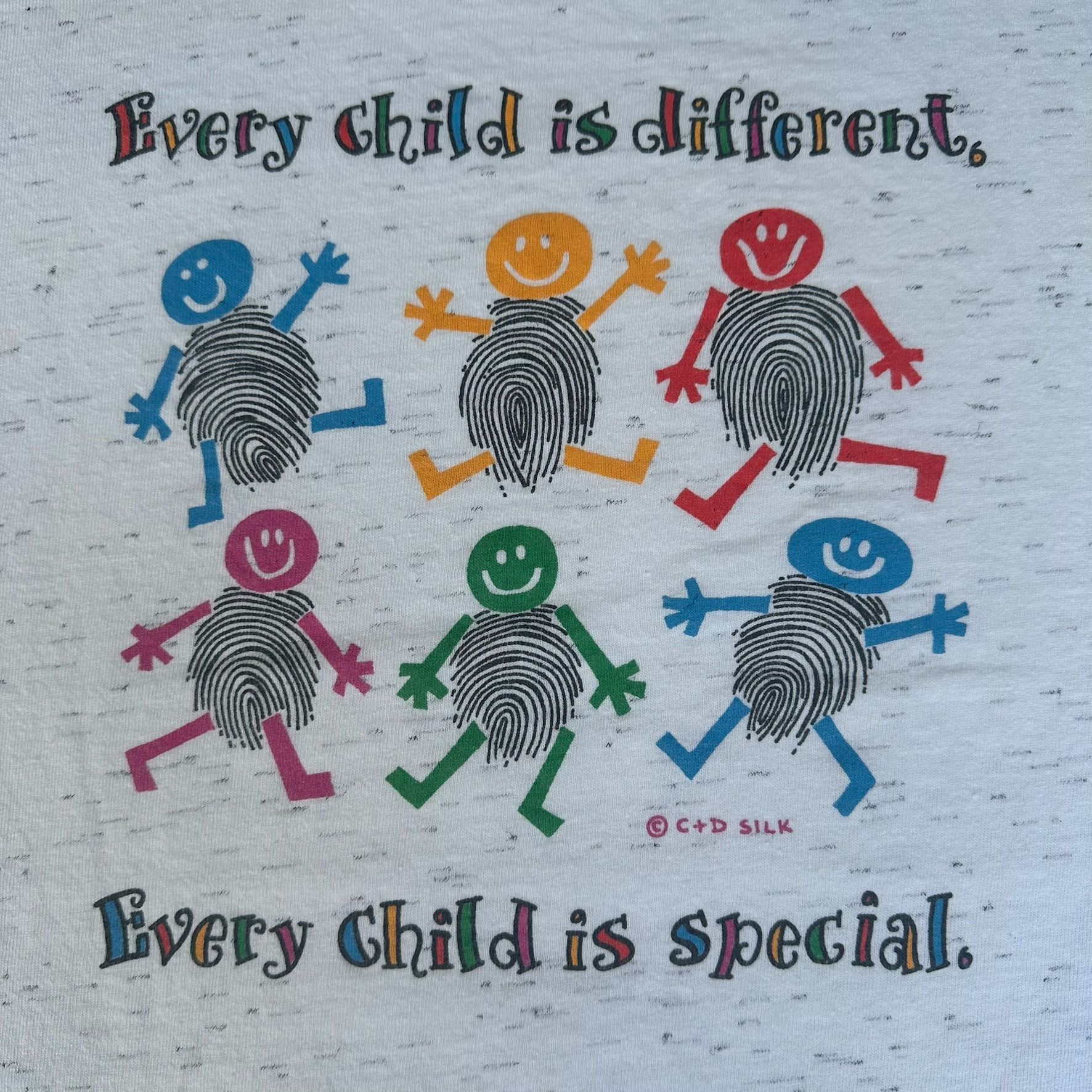 Vintage Vintage 90s Every Child is Special T-Shirt Gray XL Single St Size US XL / EU 56 / 4 - 2 Thumbnail