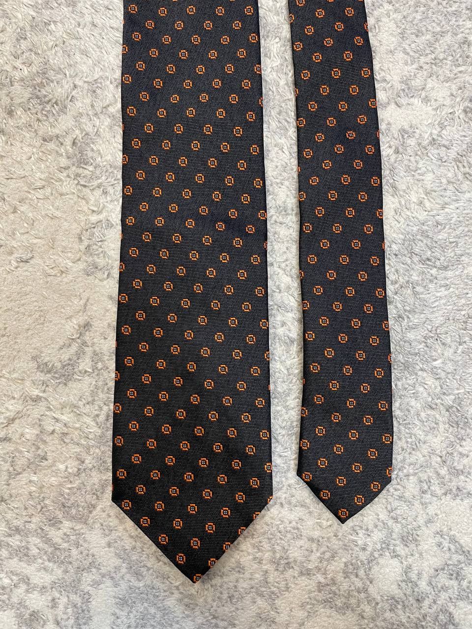 Other Vintage Bernie’s 100% Silk Necktie Black Orange Classic Mens Size ONE SIZE - 2 Thumbnail