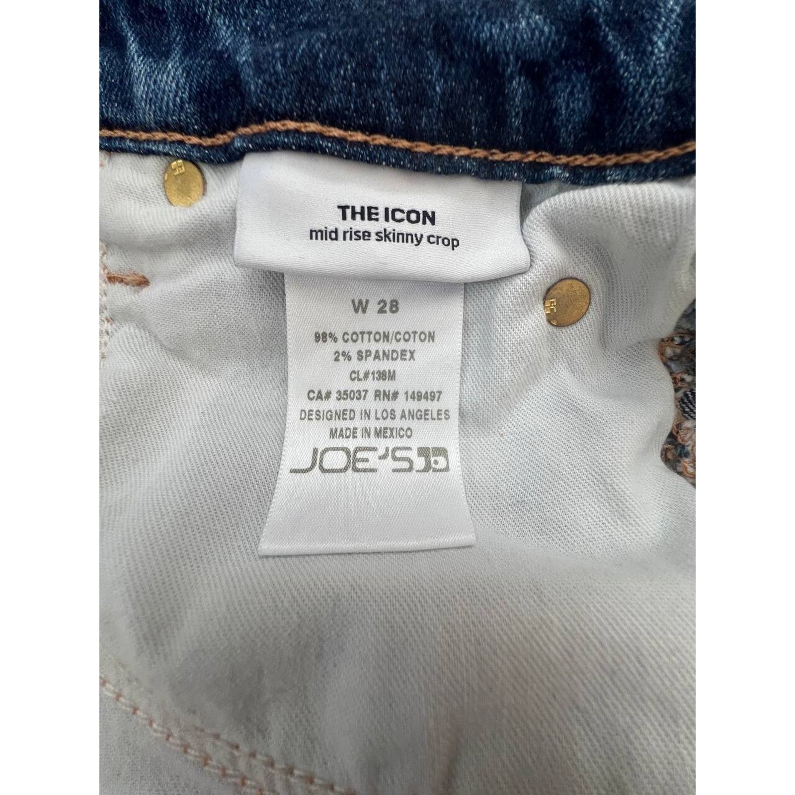 Joe's Joe's Womens Jeans Mid Rise Skinny Crop Size 28W A000829 Size 28" / US 6 / IT 42 - 8 Thumbnail
