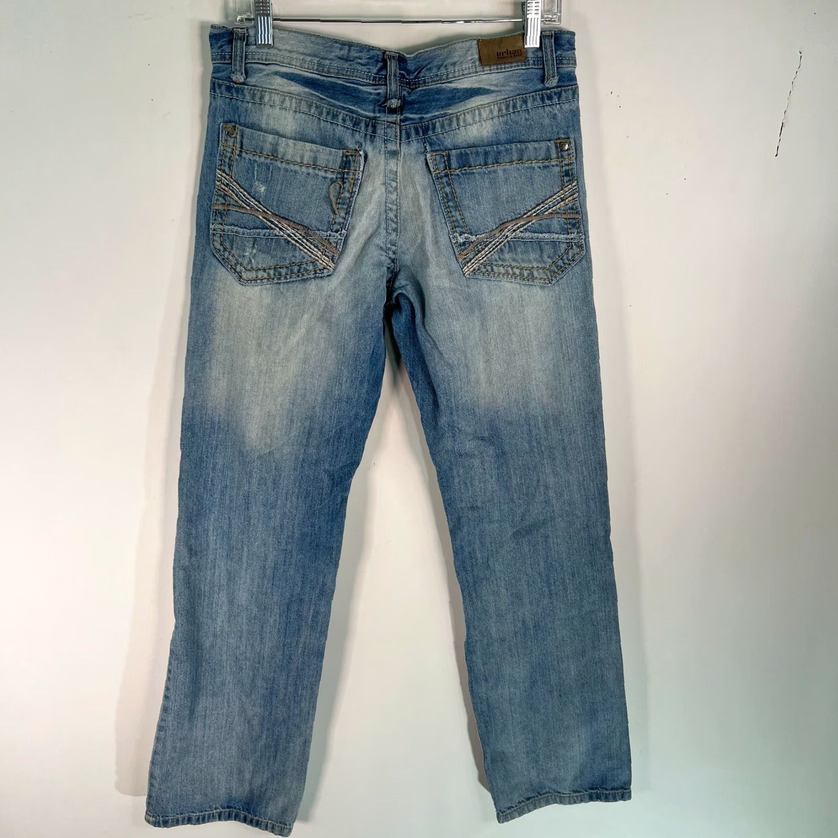 Vintage VINTAGE Urban Pipeline Mens Jeans Straight Leg Slim Fit 32X34 Blue Distressed Cotton Fall Size US 32 / EU 48 - 2 Thumbnail