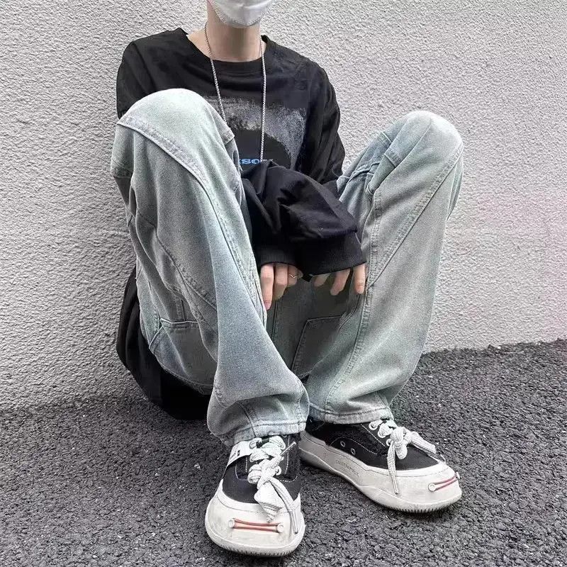Japanese Brand Retro patchwork straight leg jeans Size US 32 / EU 48 - 3 Thumbnail