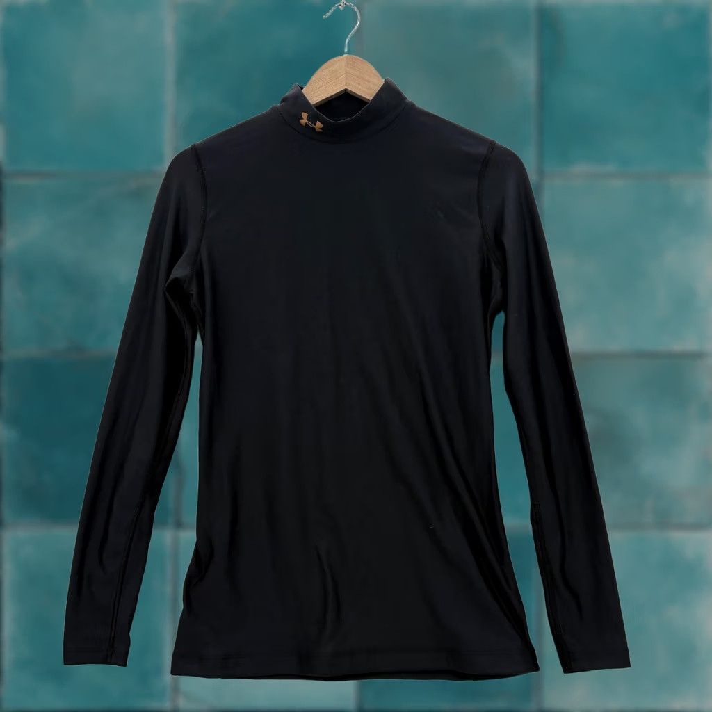Under Armour Under Armour ColdGear Shirt Mens Large Black Long Sleeve Mock Neck Compression Athletic Activewear Size US L / EU 52-54 / 3 - 1 Thumbnail