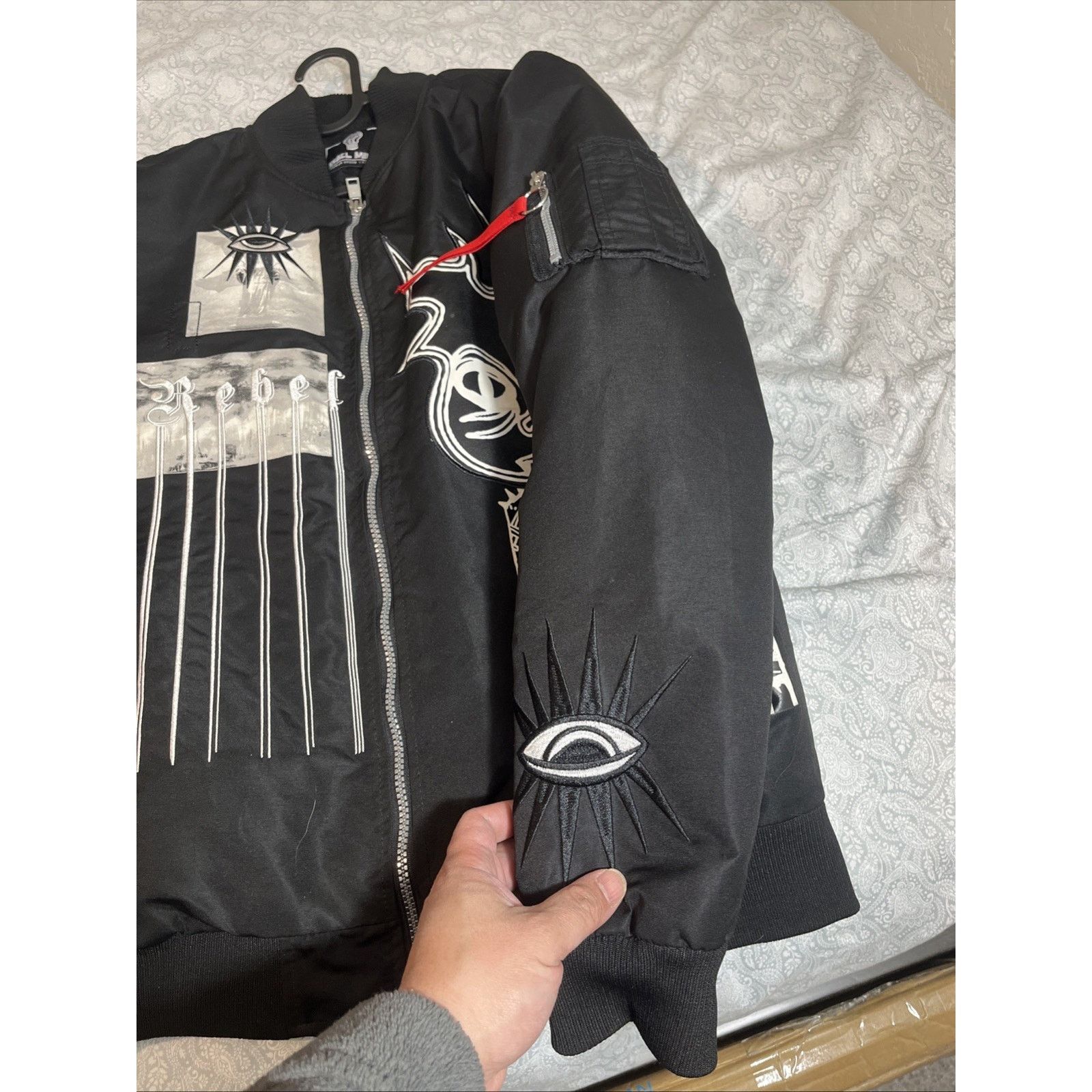 Other Rebel Minds Graphic Bomber Jacket Black MA-1 Padded Men’s Size US M / EU 48-50 / 2 - 4 Thumbnail