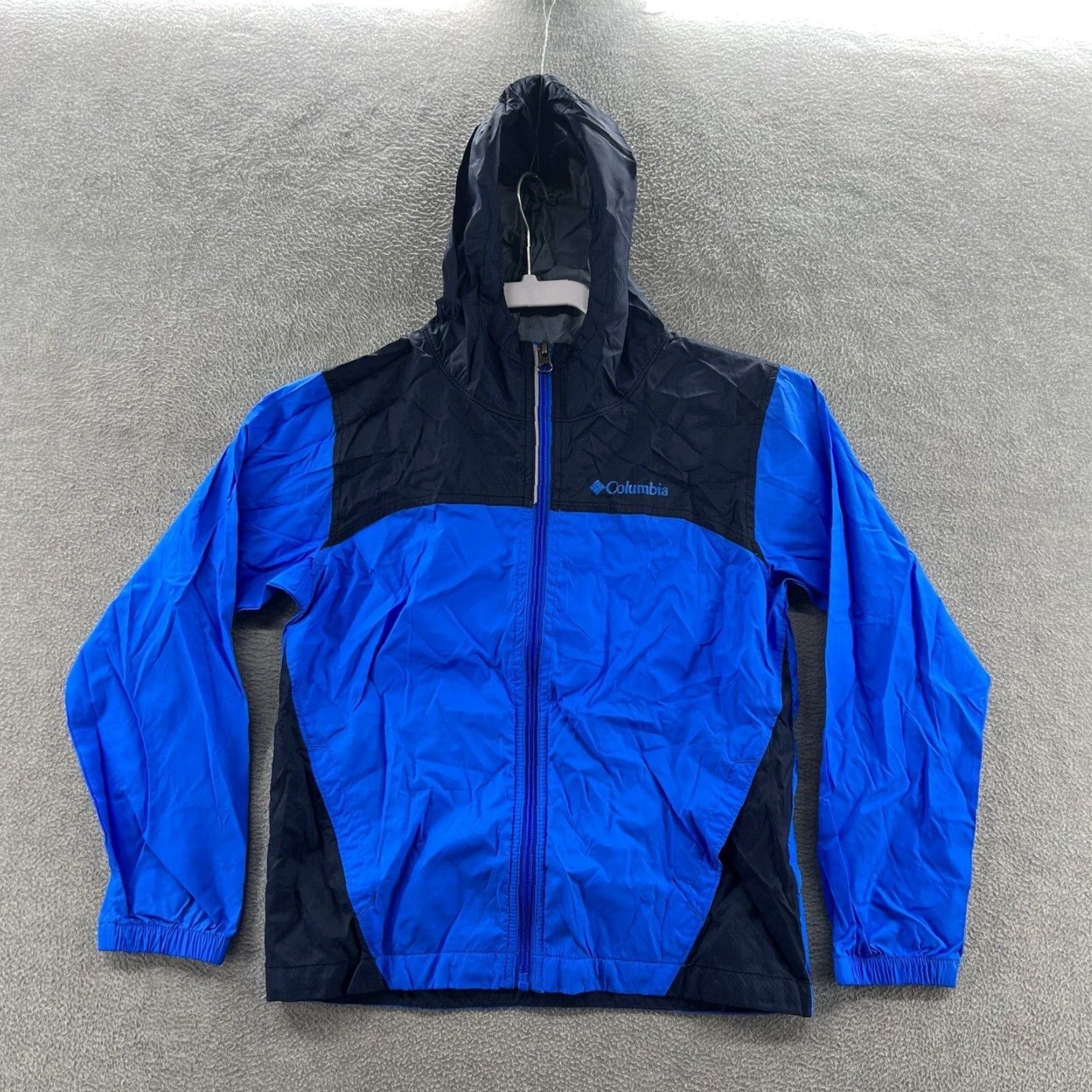 Vintage Columbia Boys Blue Full Zip Hooded Windbreaker for Youth Size S 8 Grailed