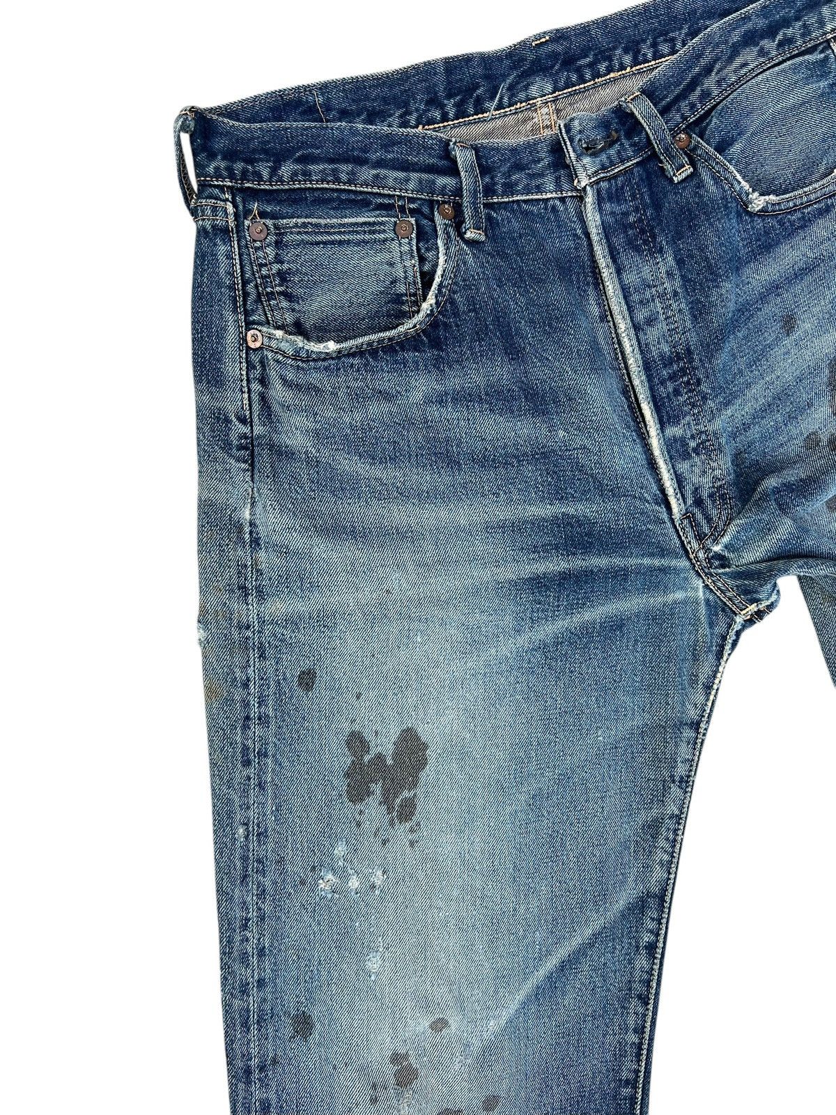 Levi's Vintage Clothing VTG 2002 Levi’s LVC Distress Denim Selvedge Jeans Trashed Size US 32 / EU 48 - 8 Thumbnail
