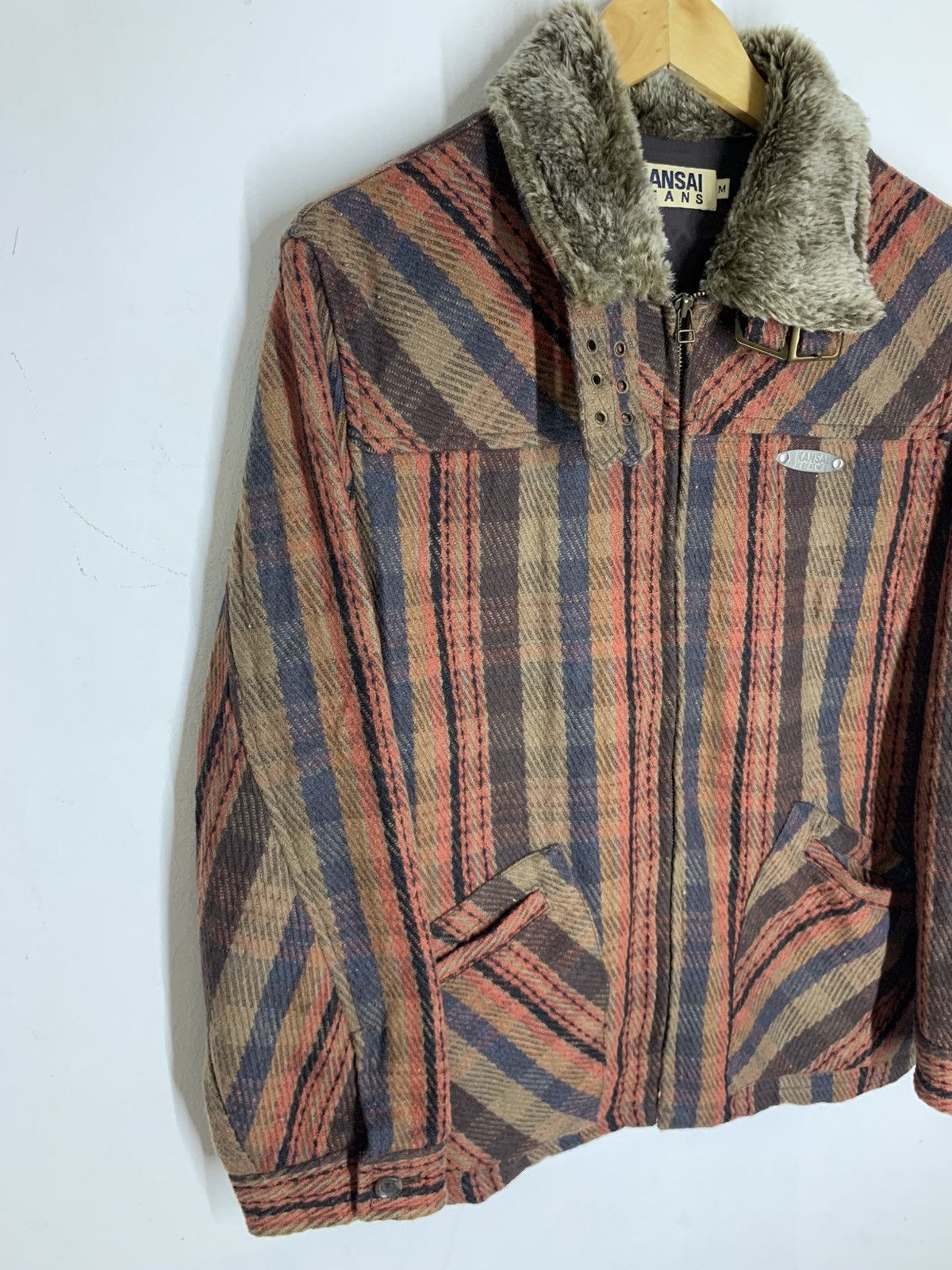 Japanese Brand × Kansai Yamamoto Vintage KANSAI JEANS Wool American Casual Jacket Size US M / EU 48-50 / 2 - 3 Thumbnail