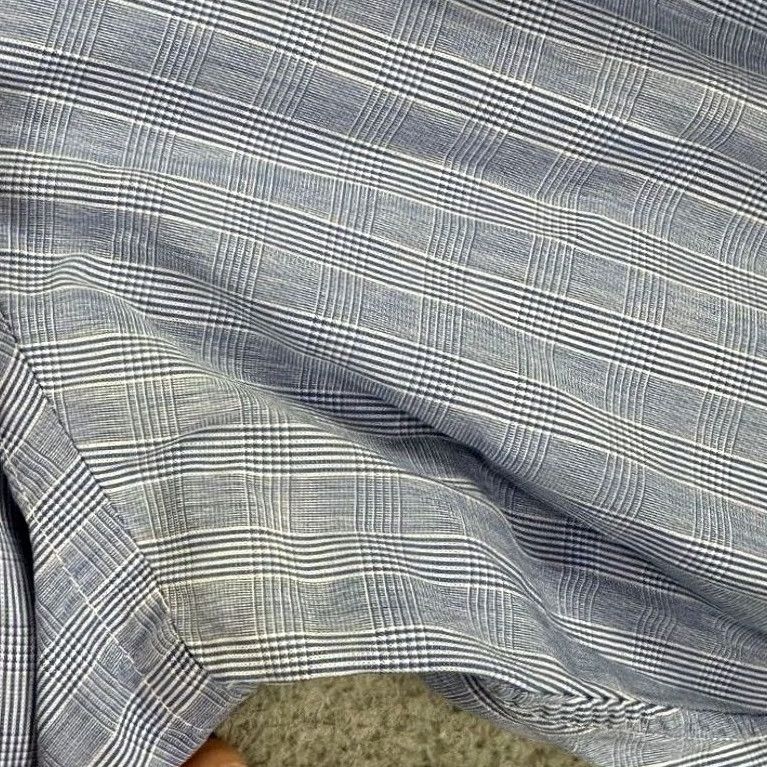 Vintage Hilditch & Key Dress Shirt Mens 15.5R Light Blue Plaid Long Sleeve Button Up Shirt Size 42R - 5 Thumbnail