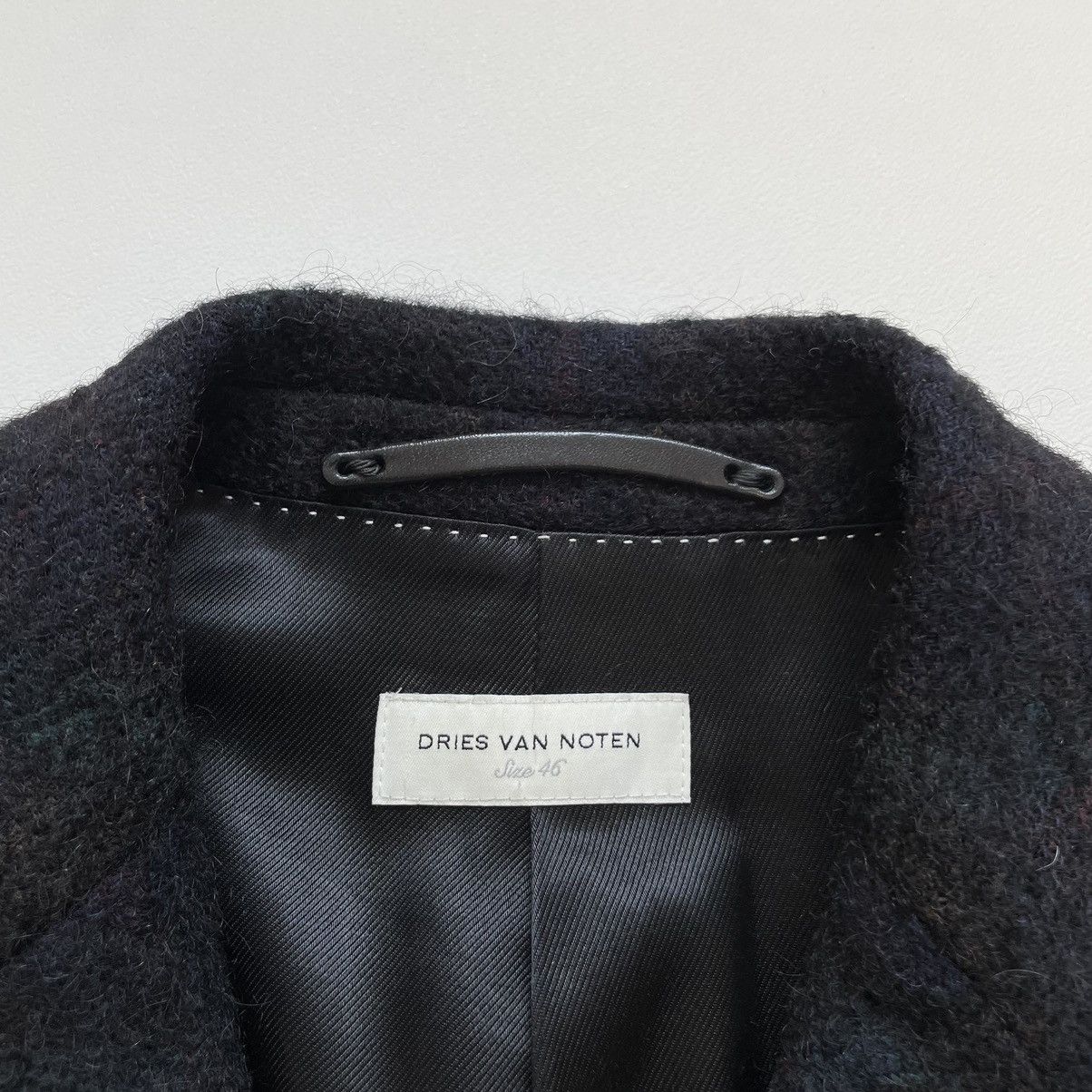 Dries Van Noten Black Boucle Check Wool Overcoat Size US S / EU 44-46 / 1 - 4 Thumbnail