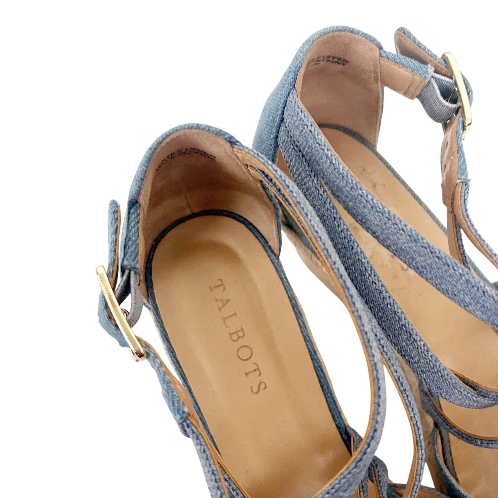 Other Talbots Denim Strappy Espadrille Wedges Sz 8.5 Size US 8.5 / IT 38.5 - 3 Thumbnail