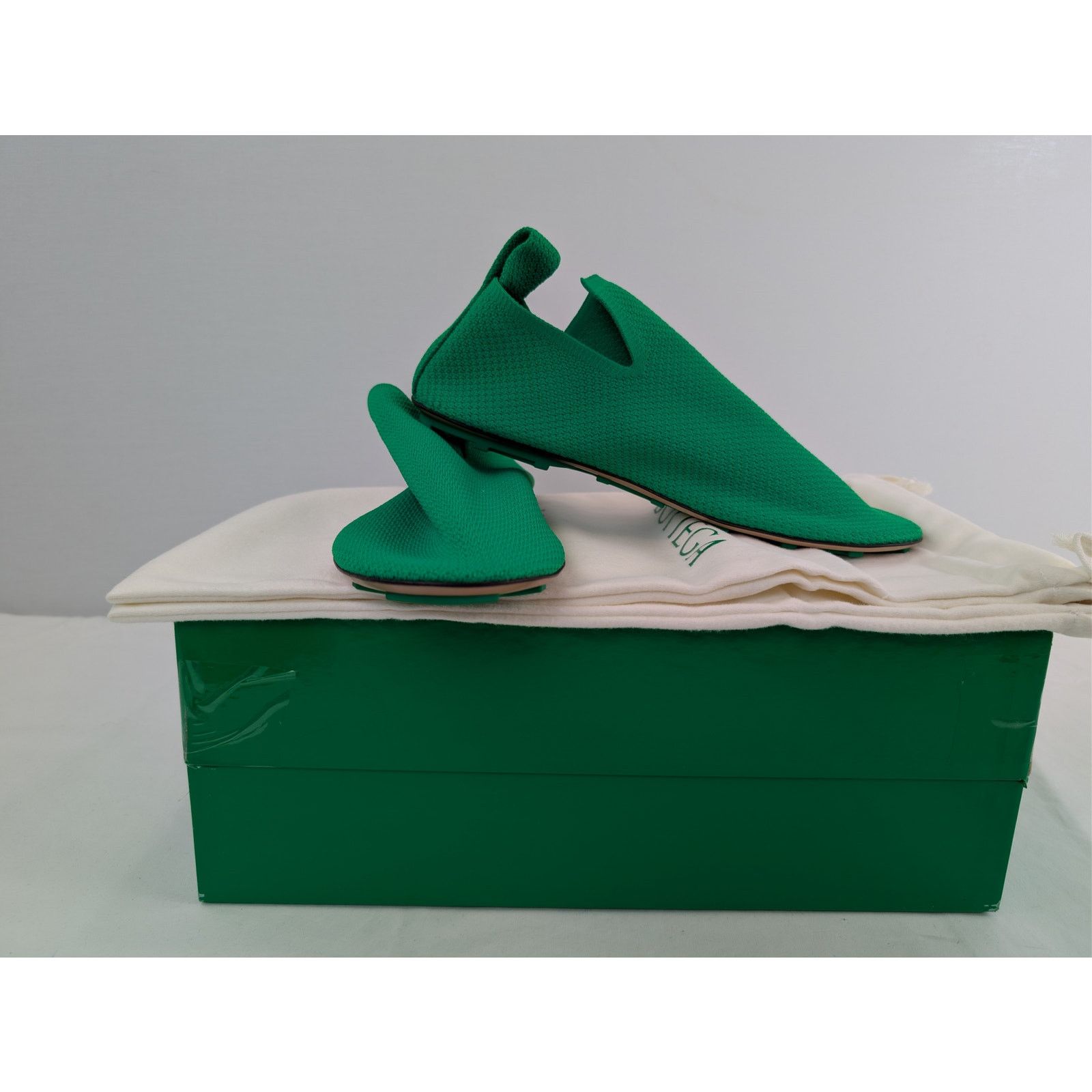 Bottega Veneta o1rshd1 Tech Knit Stretch Lattice Slippers in Green Size US 8 / EU 41 - 19 Thumbnail