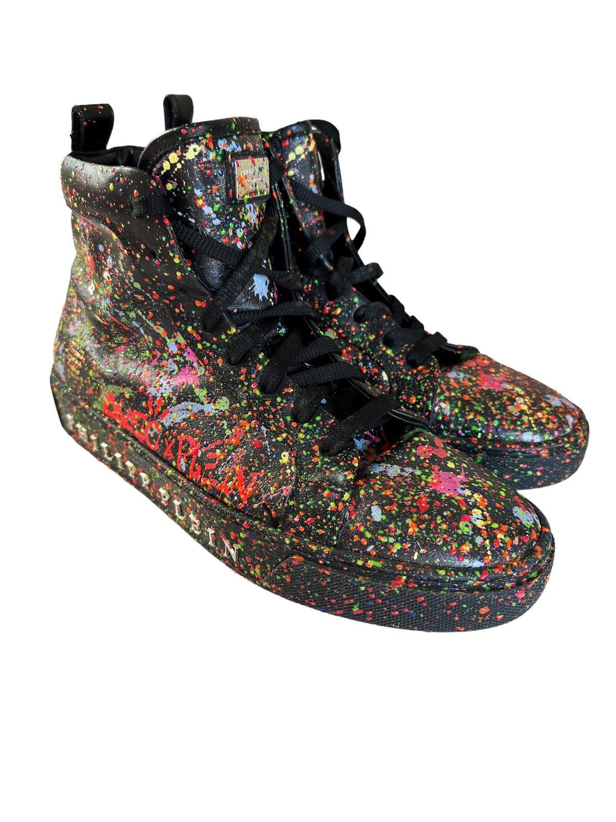 Alec Monopoly Philipp Plein Sz40 LIMITED Alec Monopoly Painted Hightop Grailed