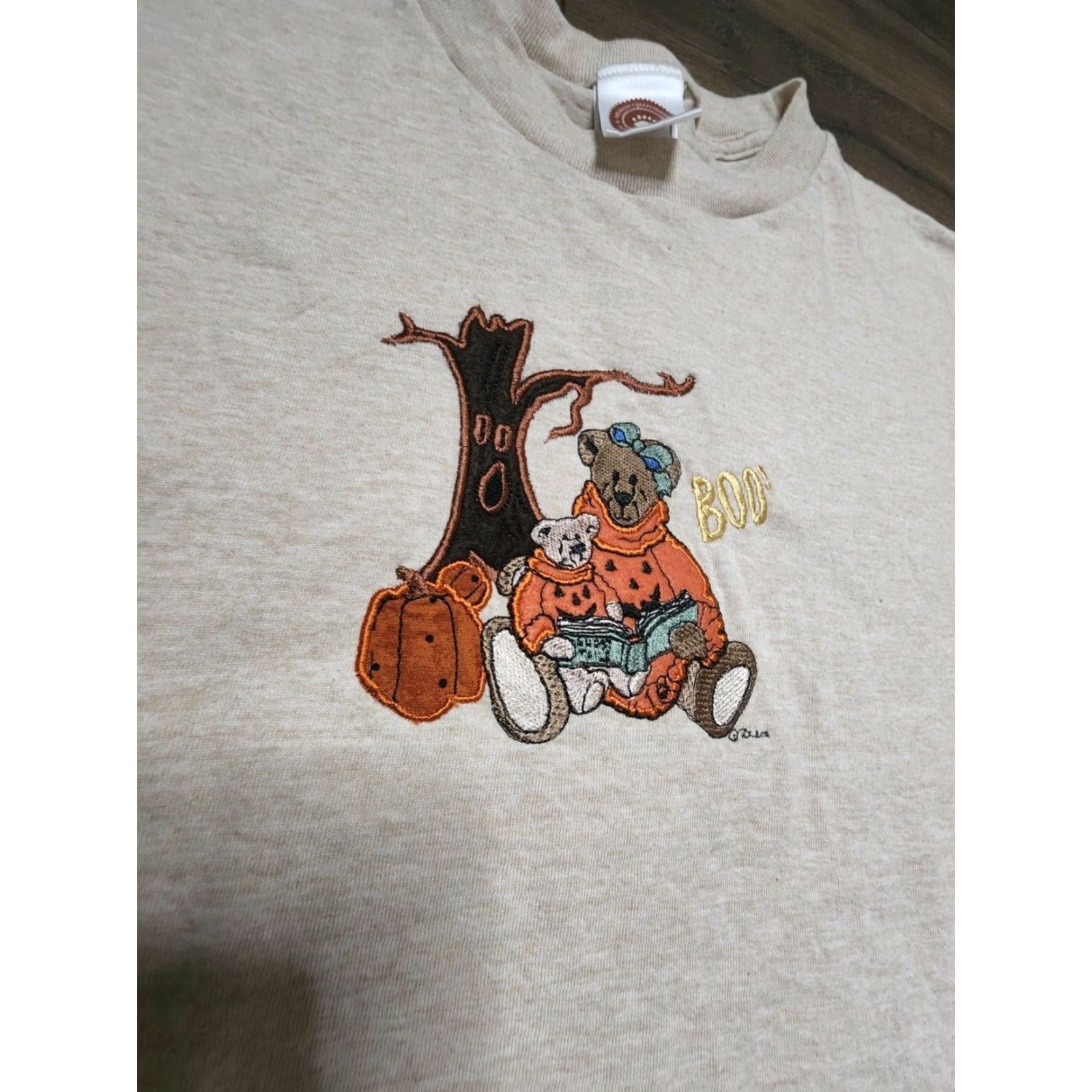 Vintage VINTAGE Boyds Bears Mens Halloween Jack O Lantern Embroidered Short Sleeve T Shirt Brown Large Size US L / EU 52-54 / 3 - 3 Thumbnail