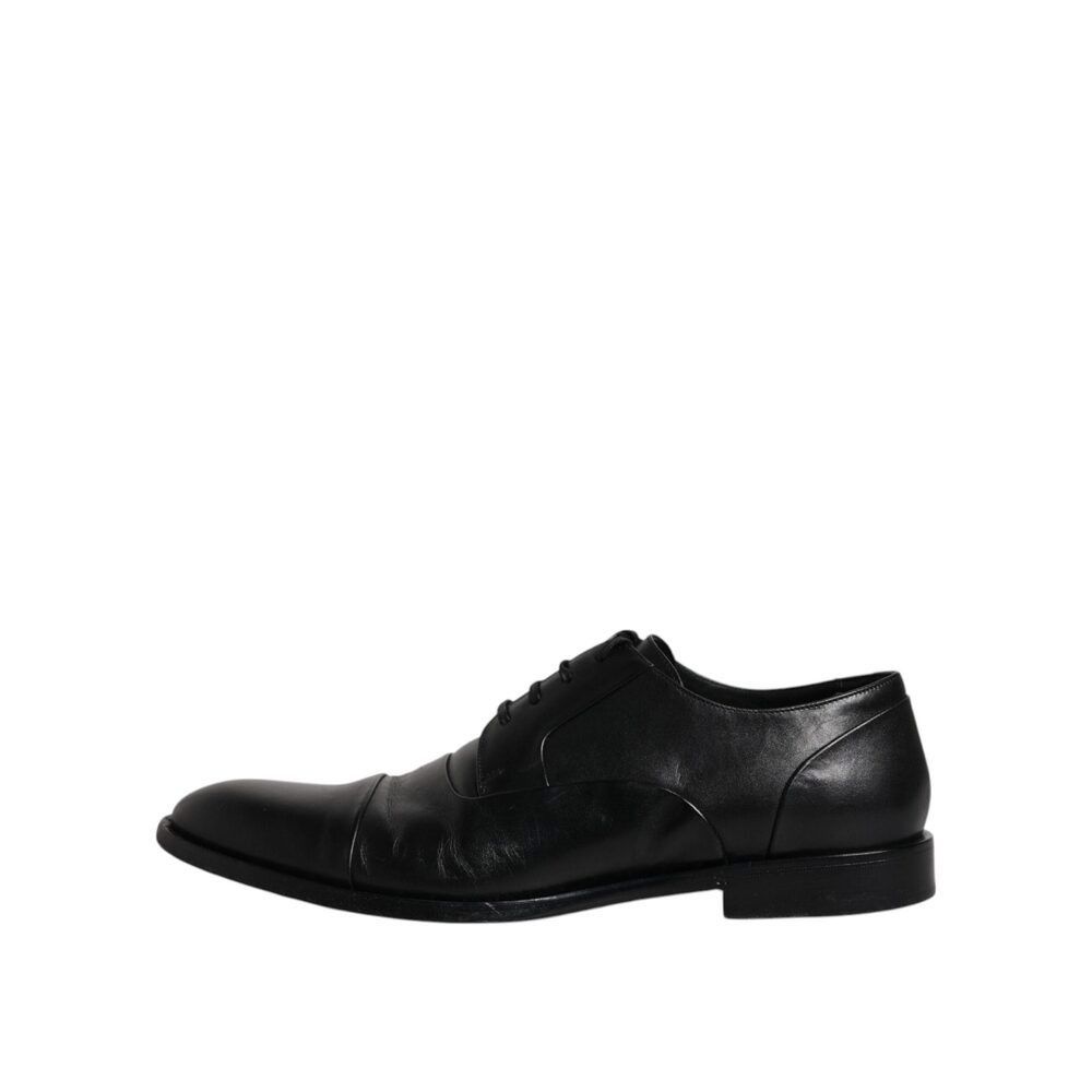 Dolce & Gabbana Dolce & Gabbana Black Leather Lace Up Men Derby Formal Shoes Size US 8 / EU 41 - 6 Thumbnail
