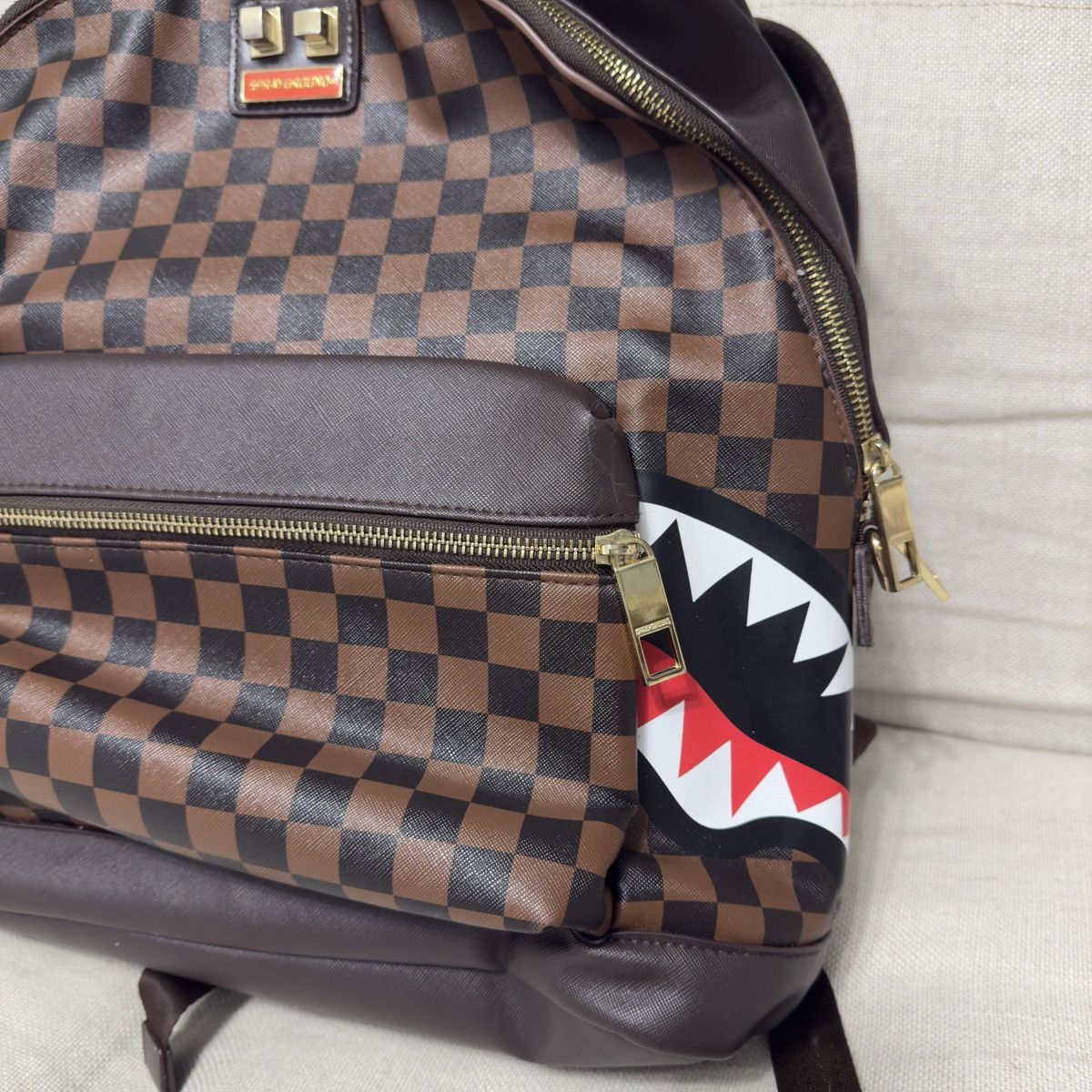 Sprayground Sprayground Side Sharks In Paris Checkered Backpack READ Size ONE SIZE - 5 Thumbnail