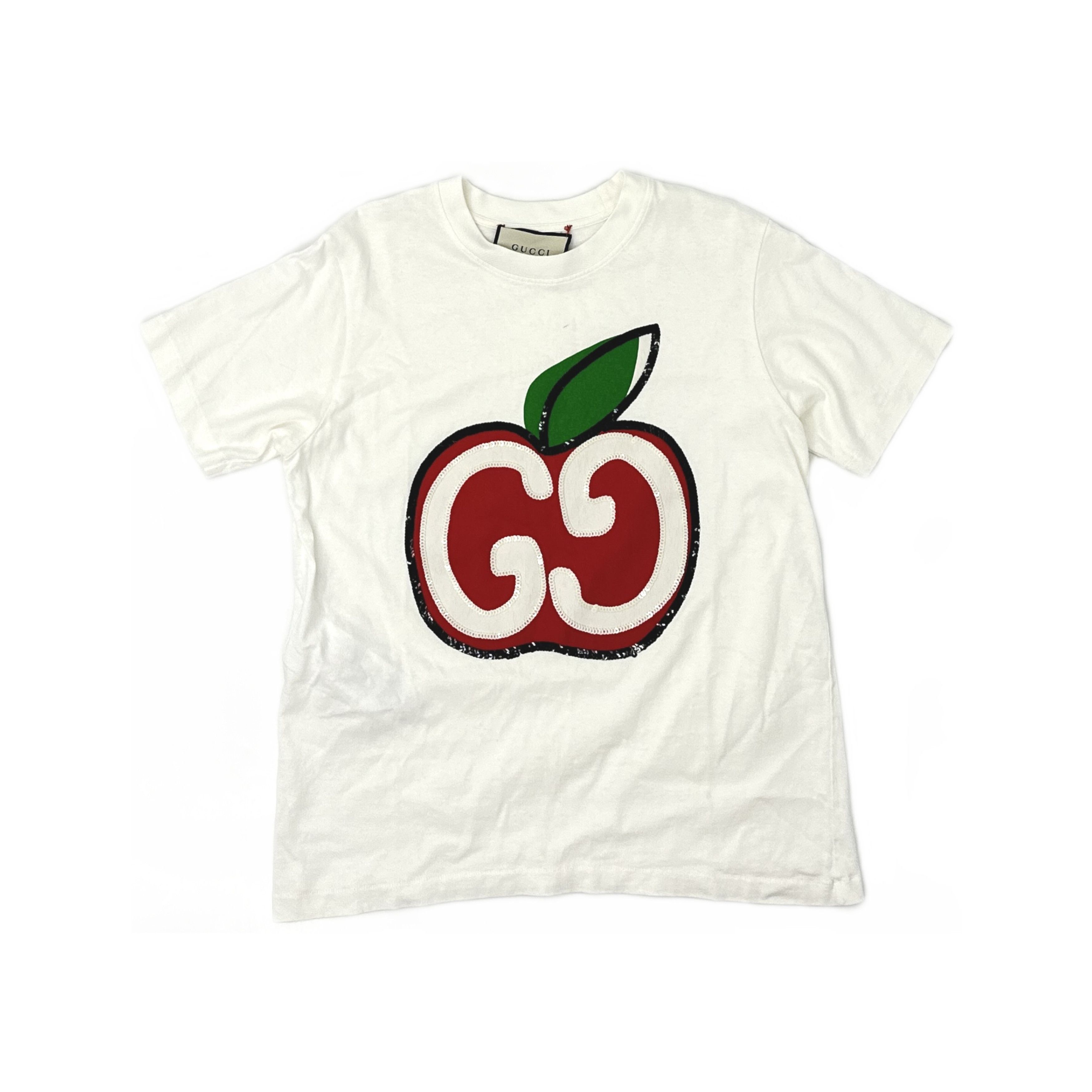 APPLE ページ　GUCCI GGロゴキラキラニットTシャツ Gucci Gucci Sequin Apple T-Shirt Size XS | Grailed