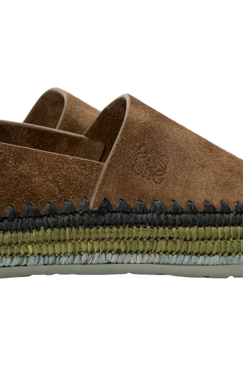 Loewe LOEWE Rio $890 Brown Suede/Raffia Loafers New & Authentic Size US 12 / EU 45 - 3 Thumbnail