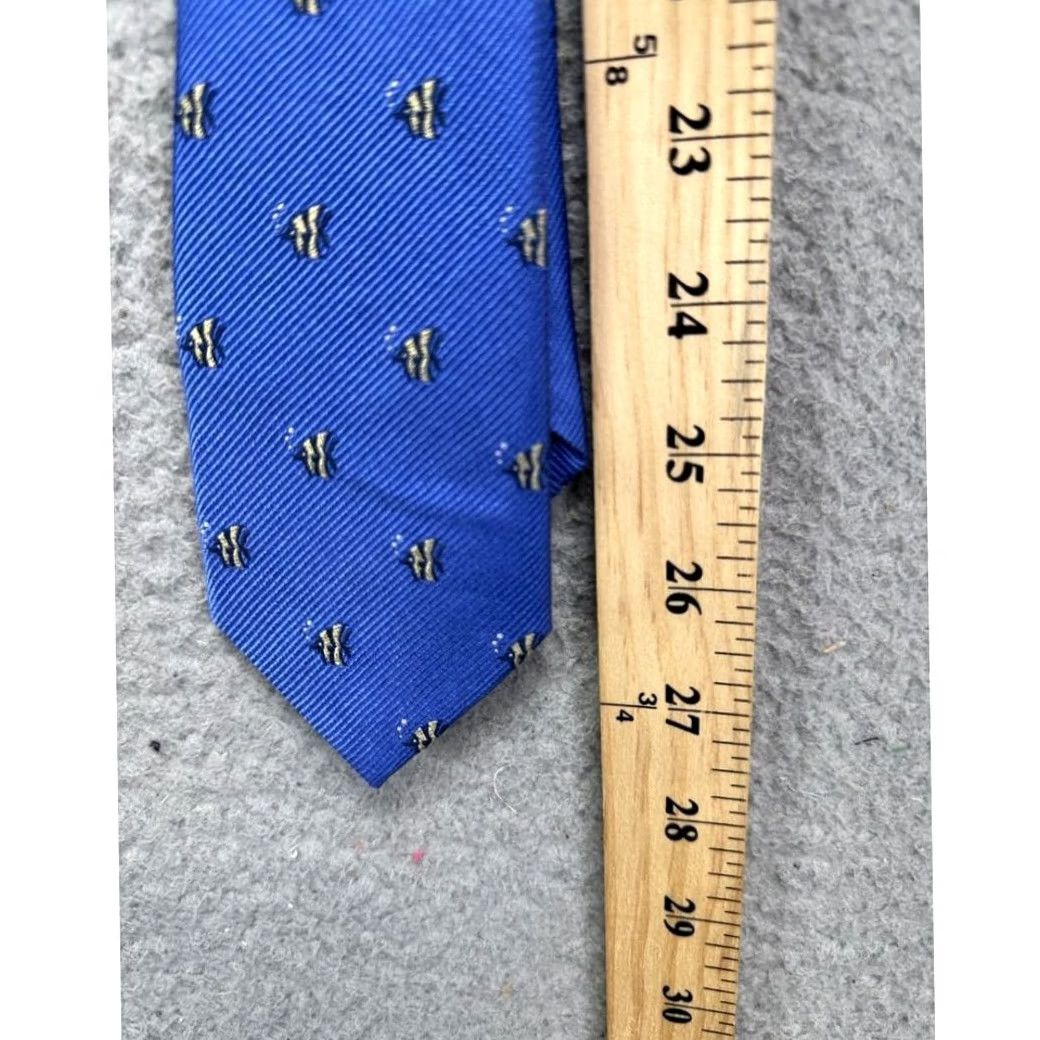 Ralph Lauren Lauren Ralph Lauren Necktie Adult One Size Blue Fish 100% Silk Tie Mens Size 44L - 6 Thumbnail
