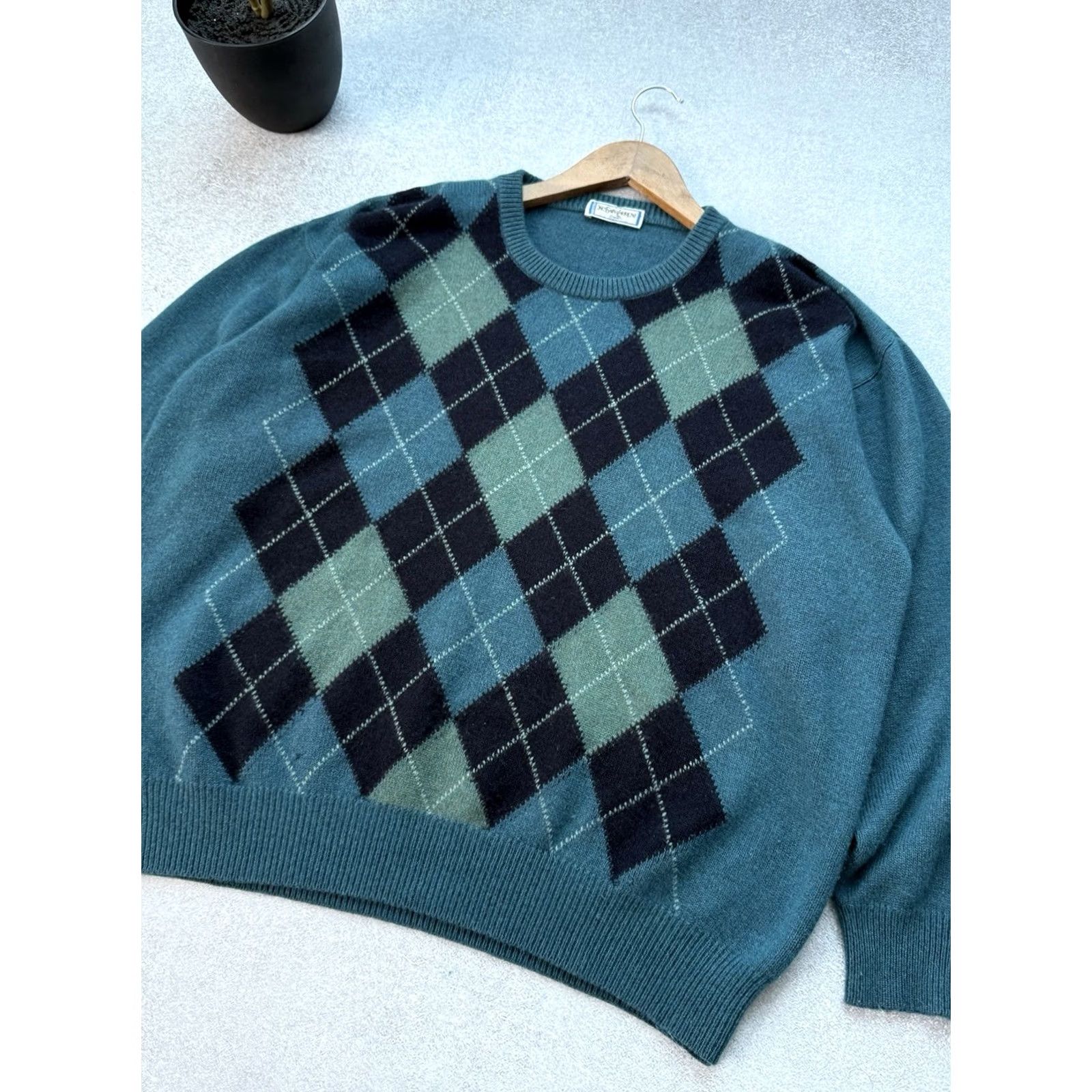 Yves Saint Laurent VINTAGE Yves Saint Laurent Tricots Sweater Men’s Wool Knit Crew Neck L-XL Gray YSL Pullover Vintage 90s Luxury Made In Italy Mens Size US L / EU 52-54 / 3 - 5 Thumbnail