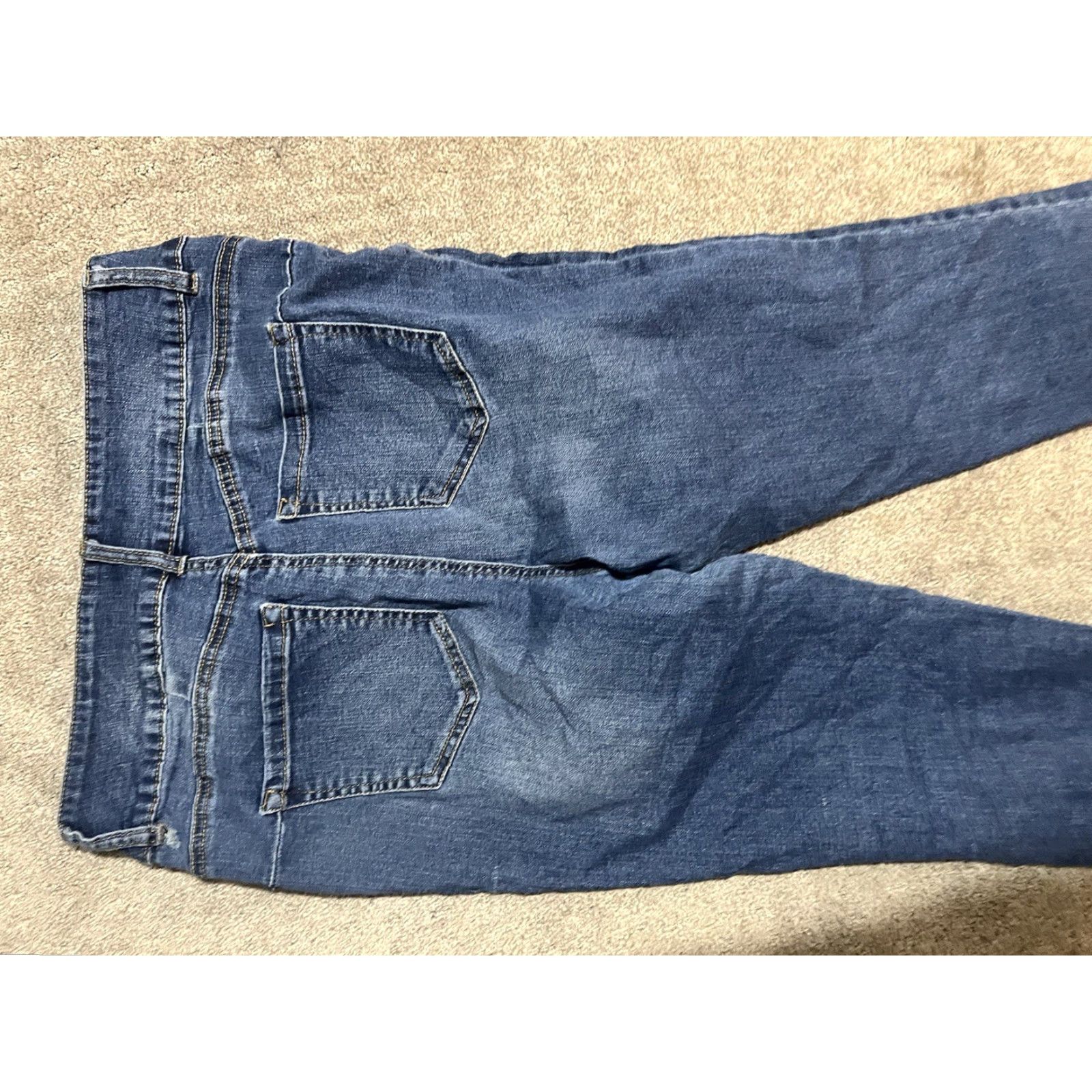 Vintage D.Jeans Womens Skinny Jeans Mid Rise 16P Blue Cotton Blend 5-Pocket Solid Denim Slim Adult Women 27 In Inseam Size 38" / US 16 / IT 52 - 4 Thumbnail