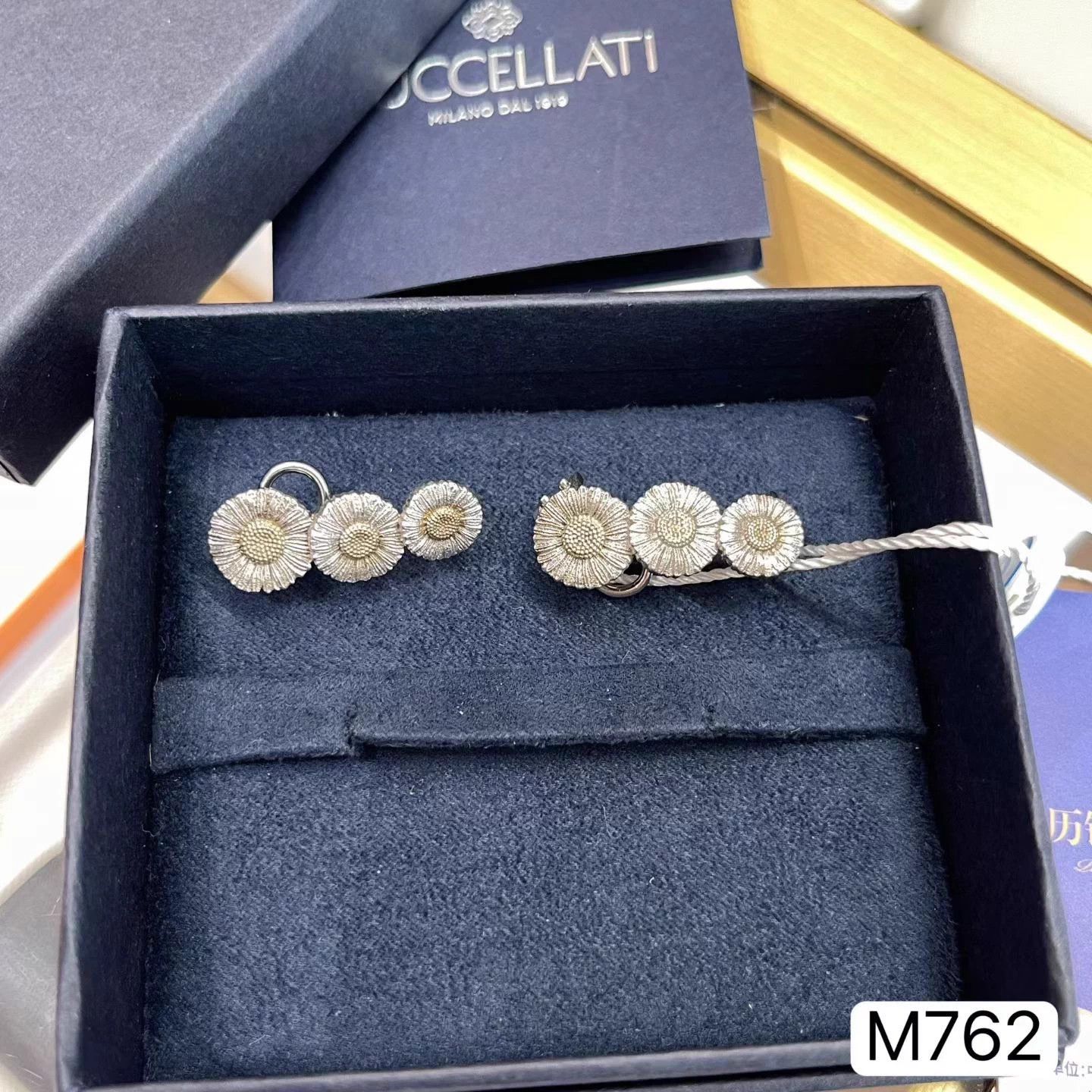 Buccellati Buccellati 3-Daisy Silver Earrings New Box M762 Size ONE SIZE - 2 Thumbnail