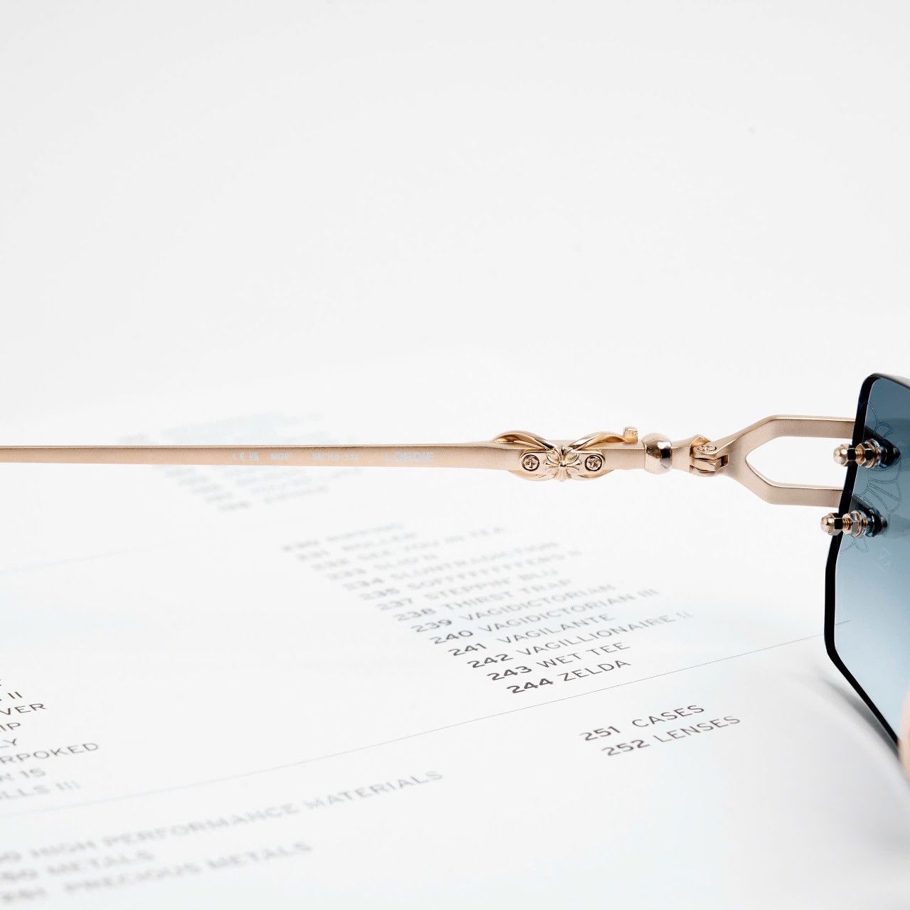 Chrome Hearts CHROME HEARTS LORDIE MATTE GOLD PLATED SUNGLASSES Size ONE SIZE - 5 Thumbnail