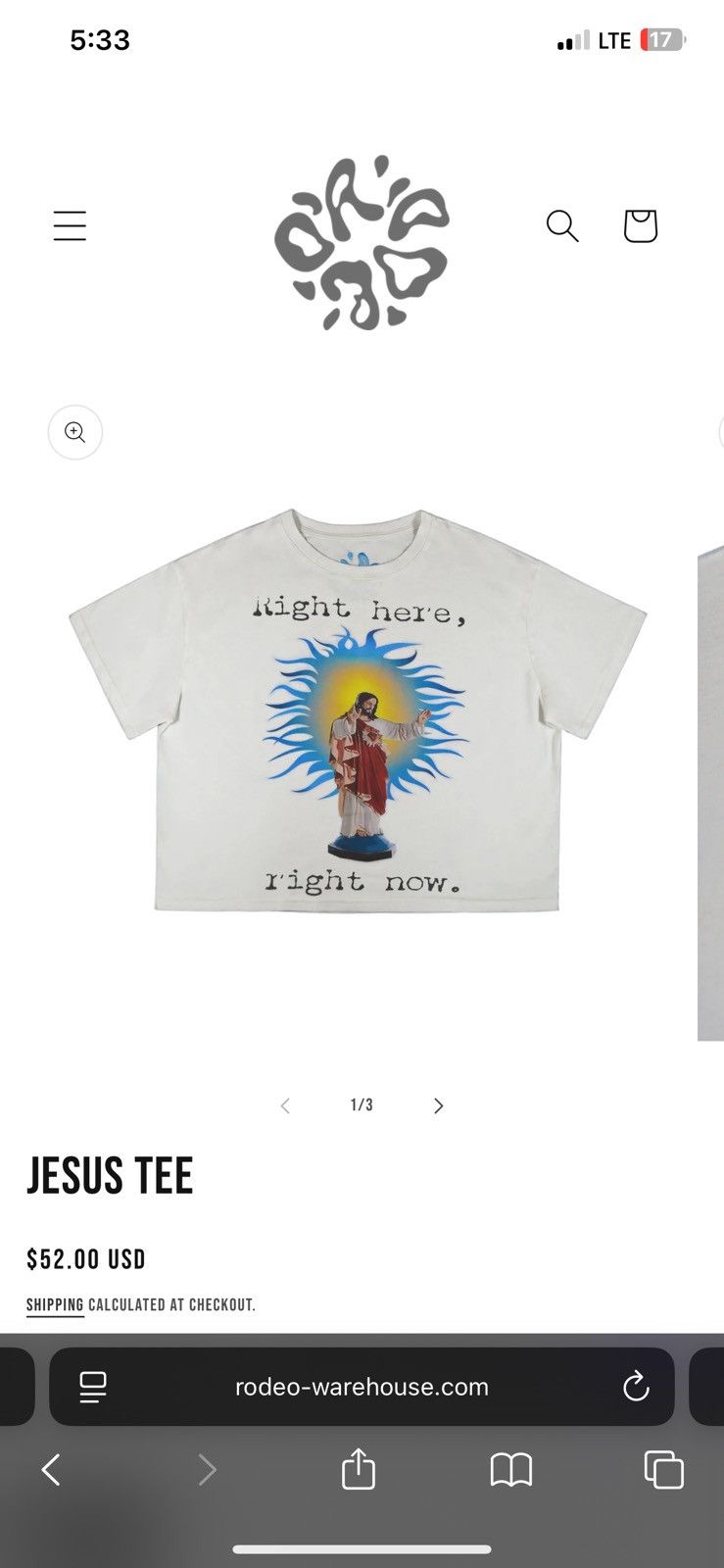 Vintage Rodeo Warehouse Jesus T-Shirt (S) Size US S / EU 44-46 / 1 - 1 Thumbnail