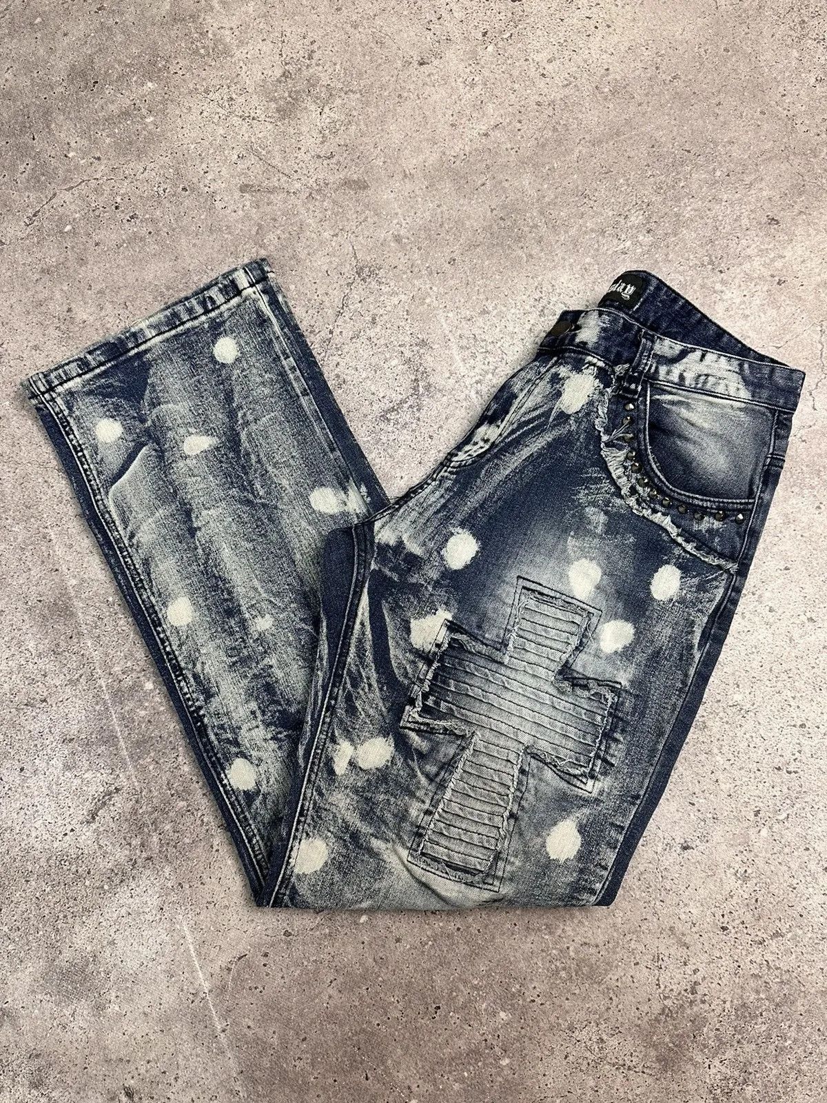 Tornado Mart 👉 Vintage Gothic Cargo Pants Y2K Chrome Ed Hardy Style Size US 34 / EU 50 - 13 Thumbnail
