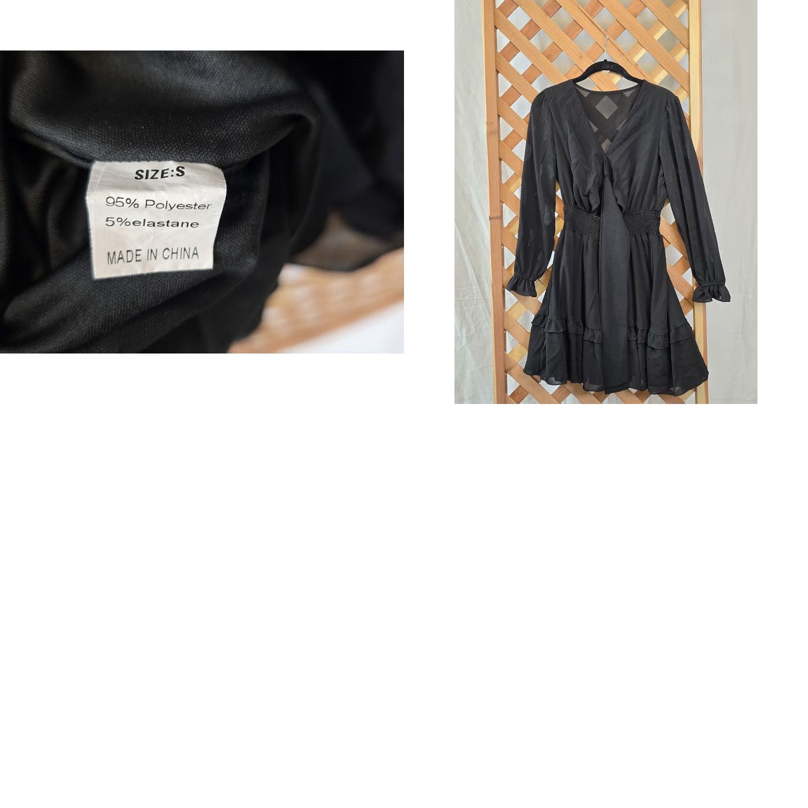 Vintage NEW Women's Casual Long Lantern Sleeve Mini Dress - Black - S - Exlura - Dress - Women Size S / US 4 / IT 40 - 8 Thumbnail