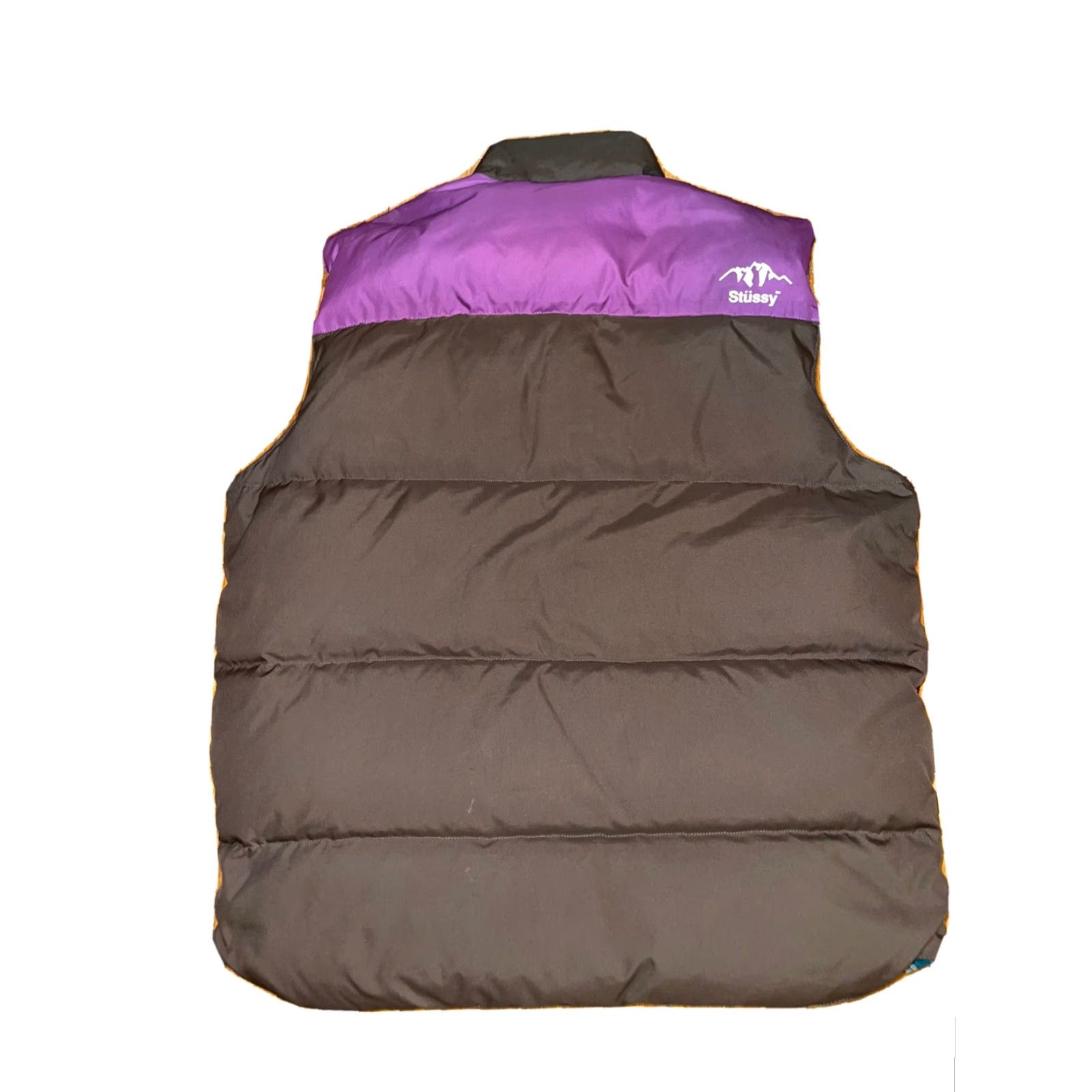 Vintage Stussy Vest Puffer Mens L Regular Brown Solid 90s Down 80% Button Close Snap Size US L / EU 52-54 / 3 - 5 Thumbnail